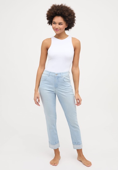 Jeans Cici Crop Word mit Strasssteinen