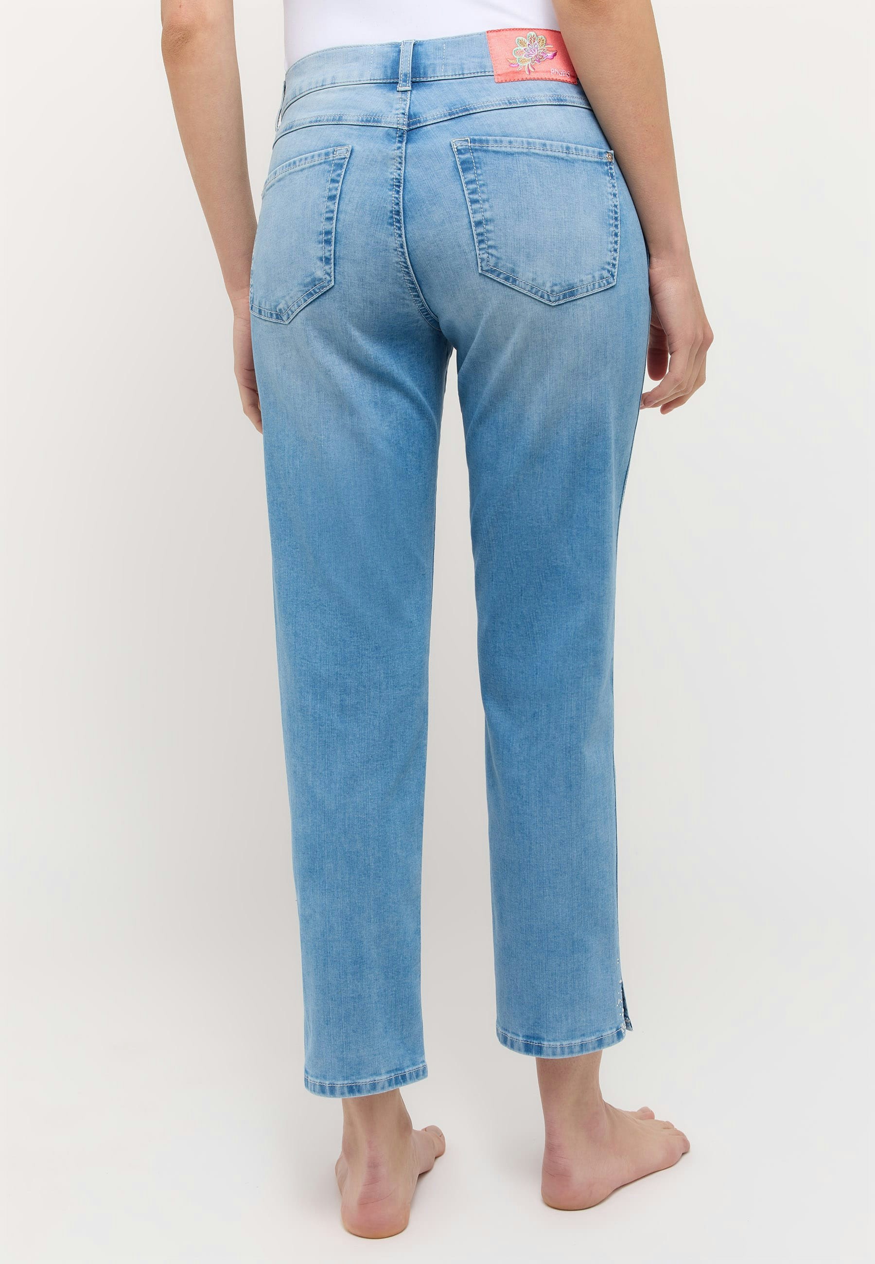 Jeans Cici Crop Slit Sparkle mit Strass