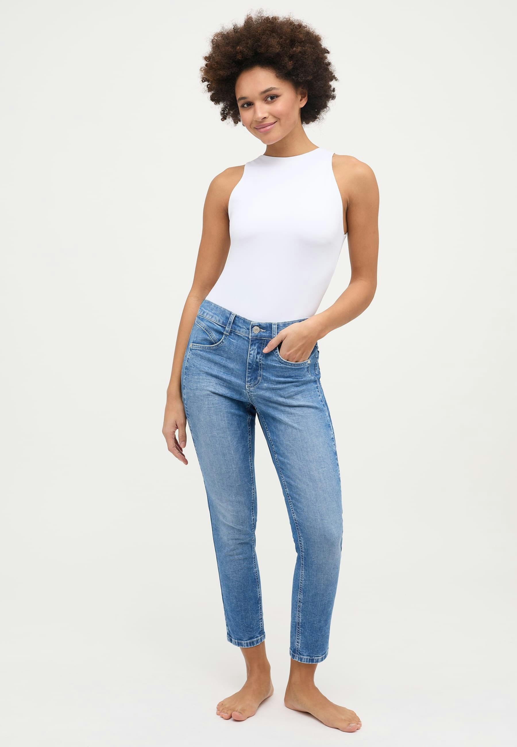Jeans Ornella Seam mit Used-Waschung