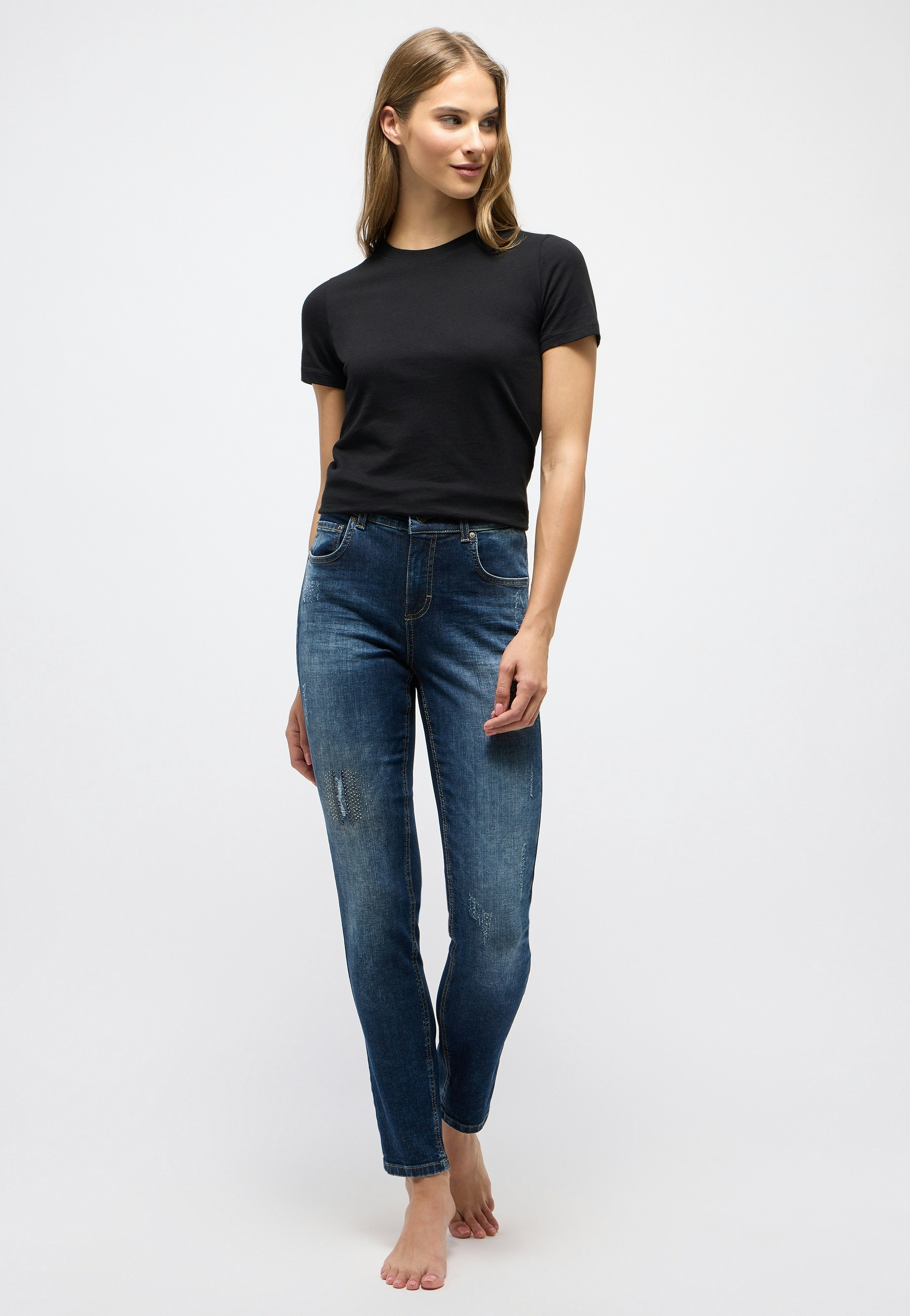 Jeans Skinny Destroy Glam mit Ziersteinen