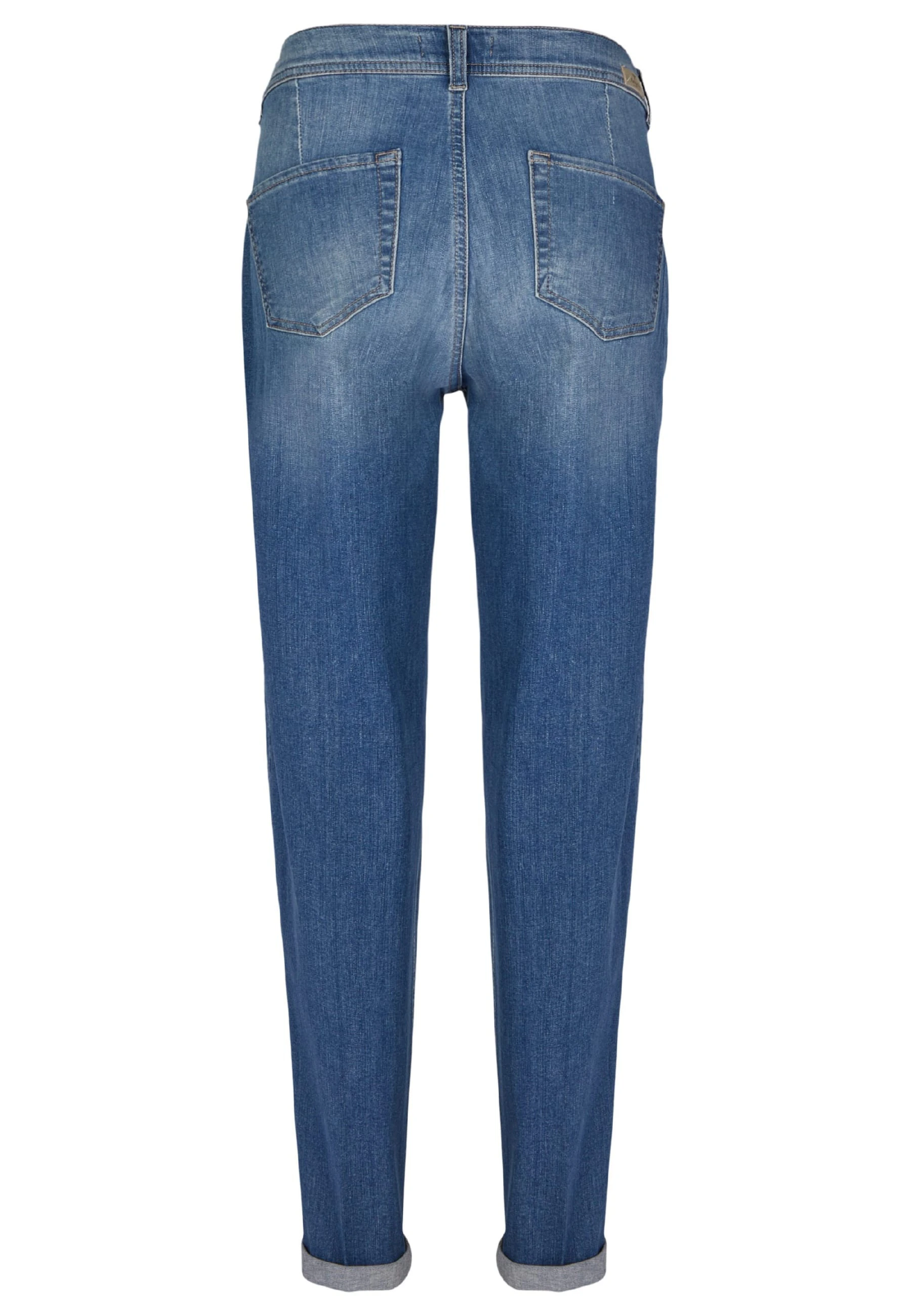 Mom-Jeans Alma Crop mit Logo-Applikation