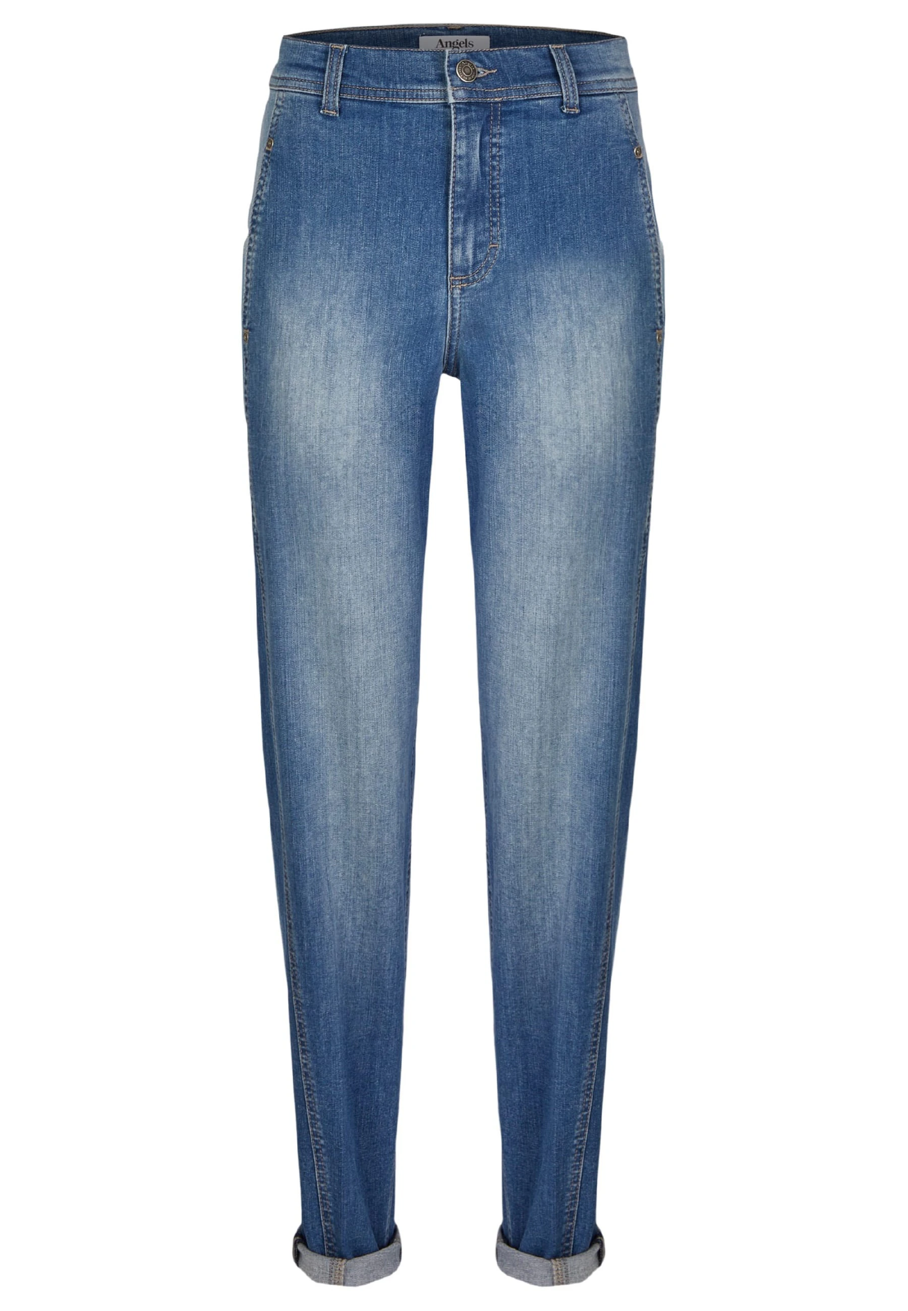 Mom-Jeans Alma Crop mit Logo-Applikation