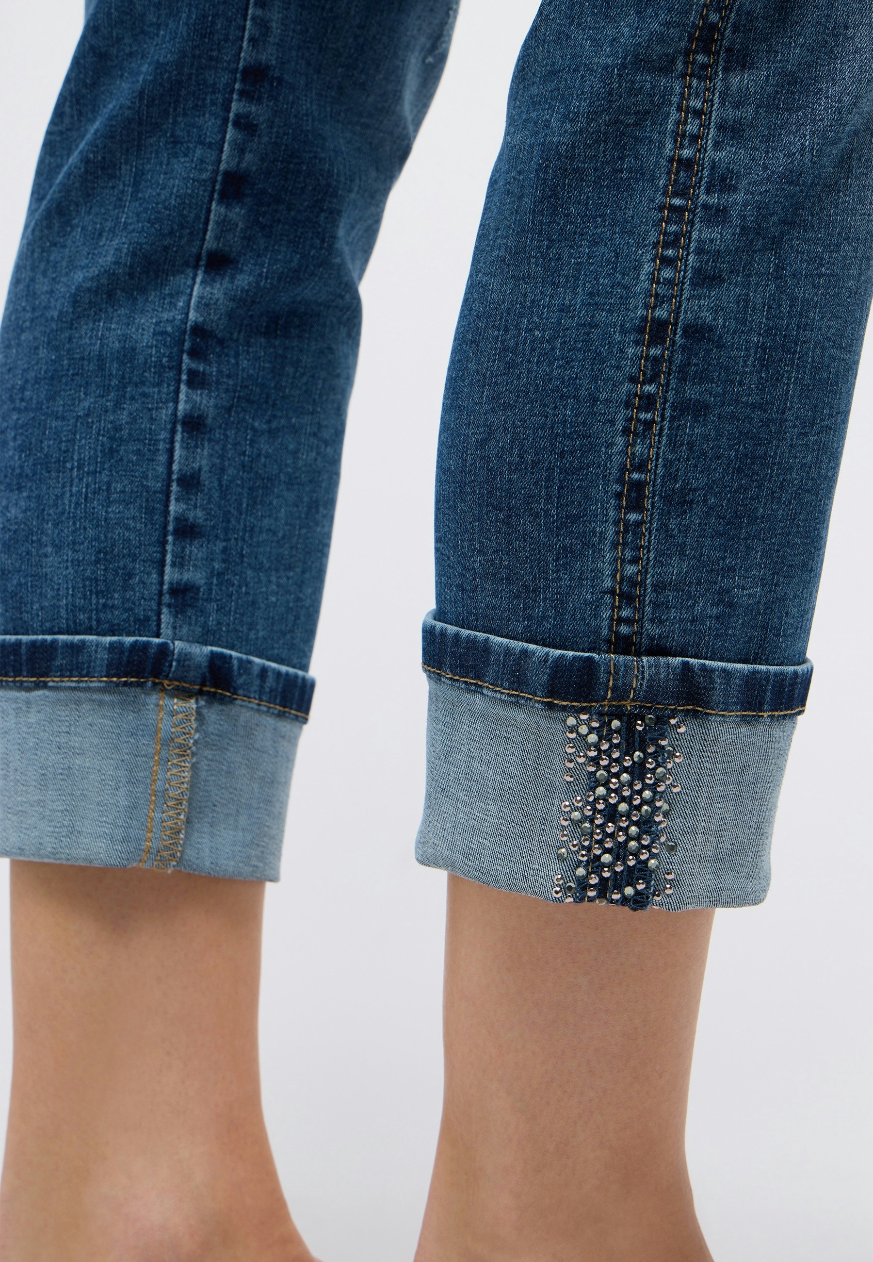 Jeans Cici Crop Glam mit Ziersteinen
