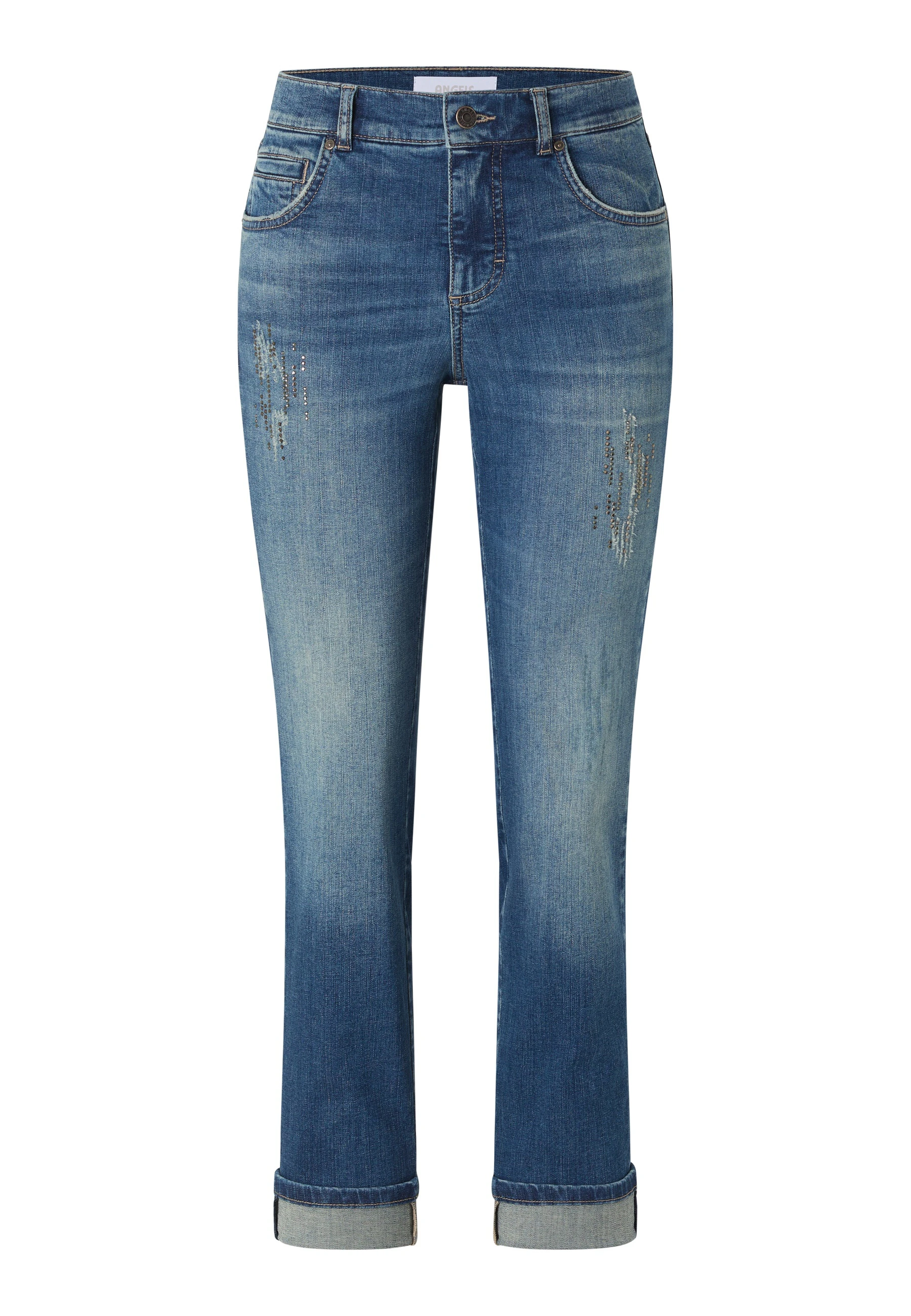 Jeans Cici Crop mit Glitzersteinen