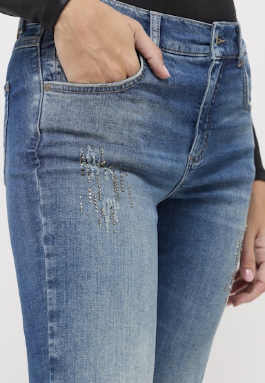 Jeans Cici Crop with rhinestones