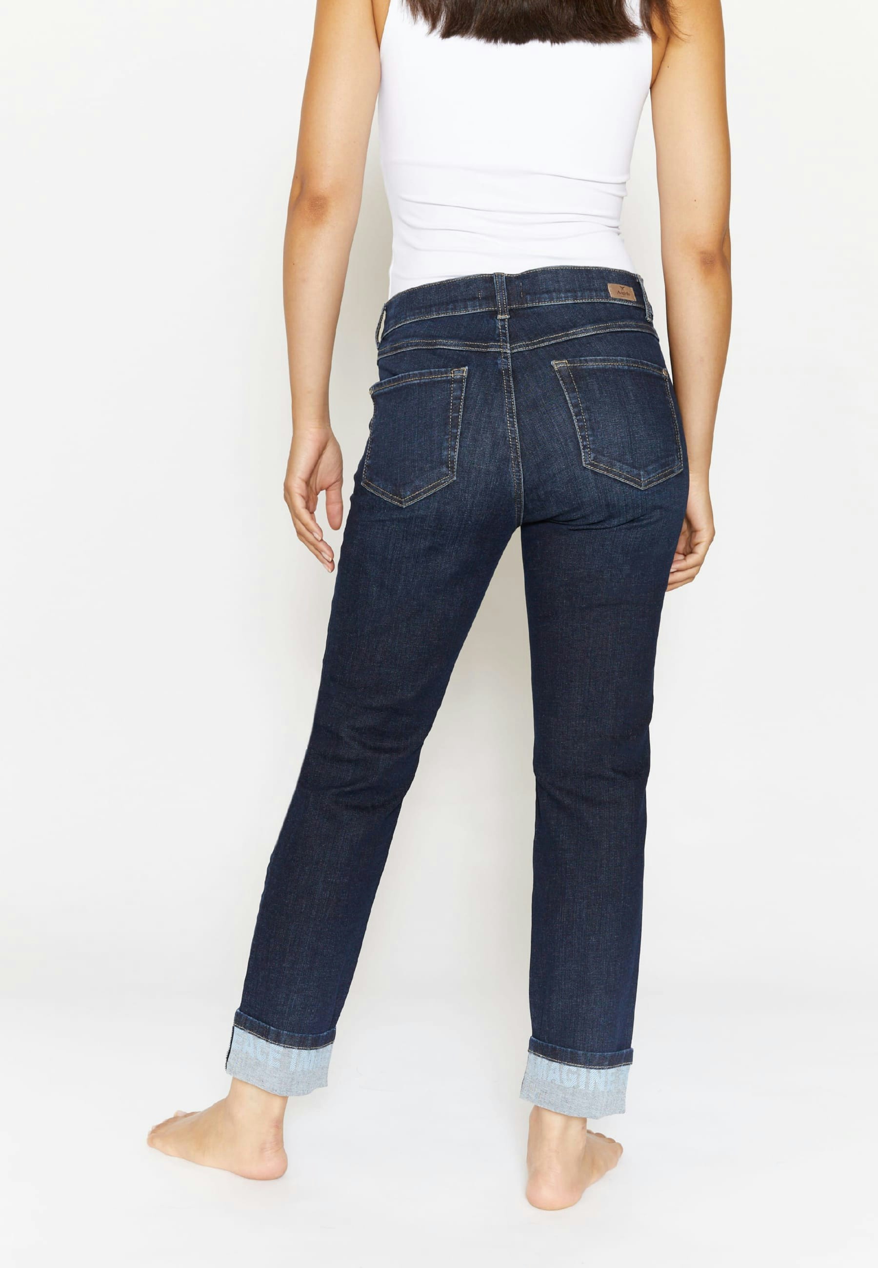 Jeans Cici Crop Peace mit Statement