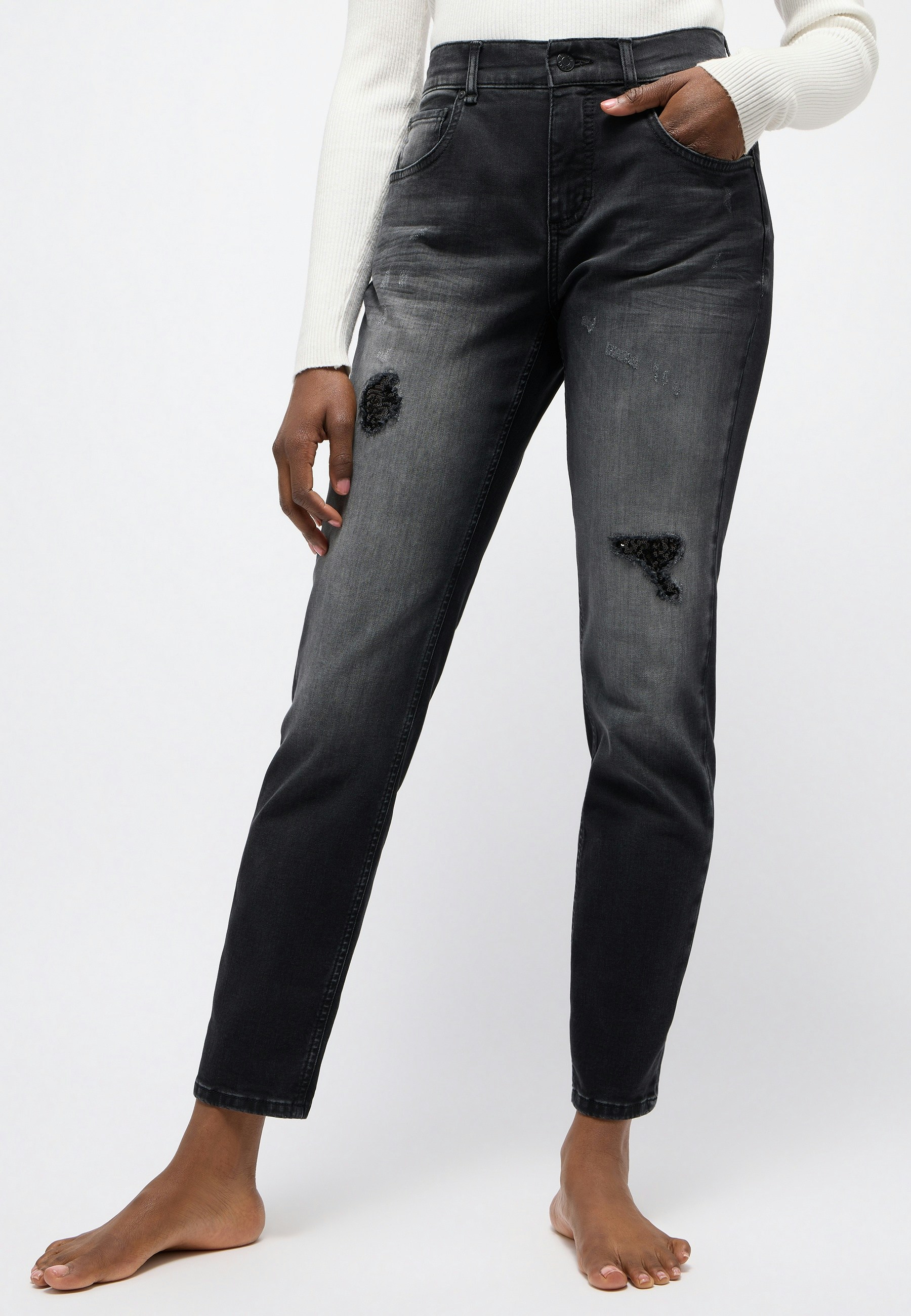 Jeans Boyfriend Sequin mit Pailletten