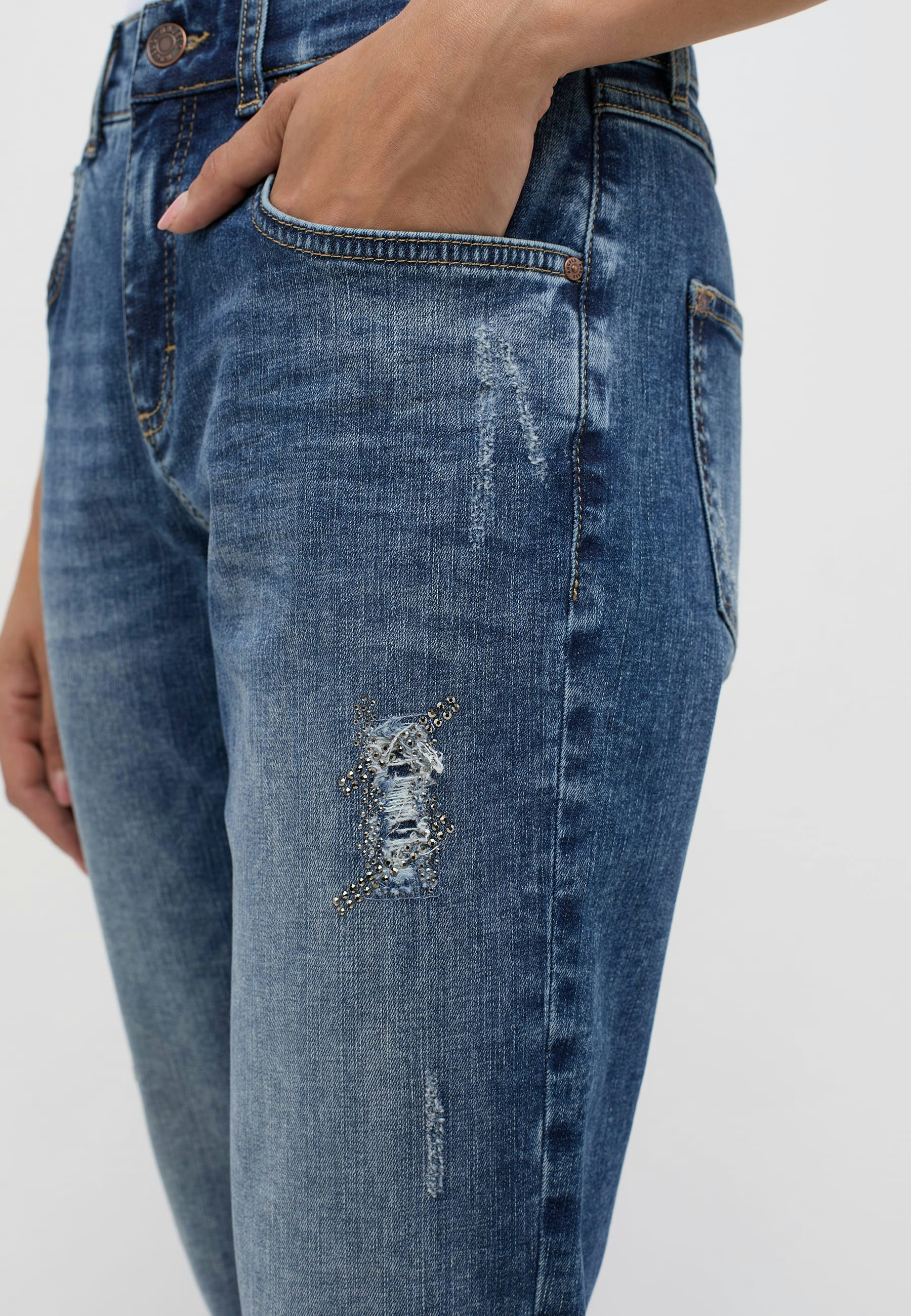 Jeans Boyfriend Diamond mit Strass