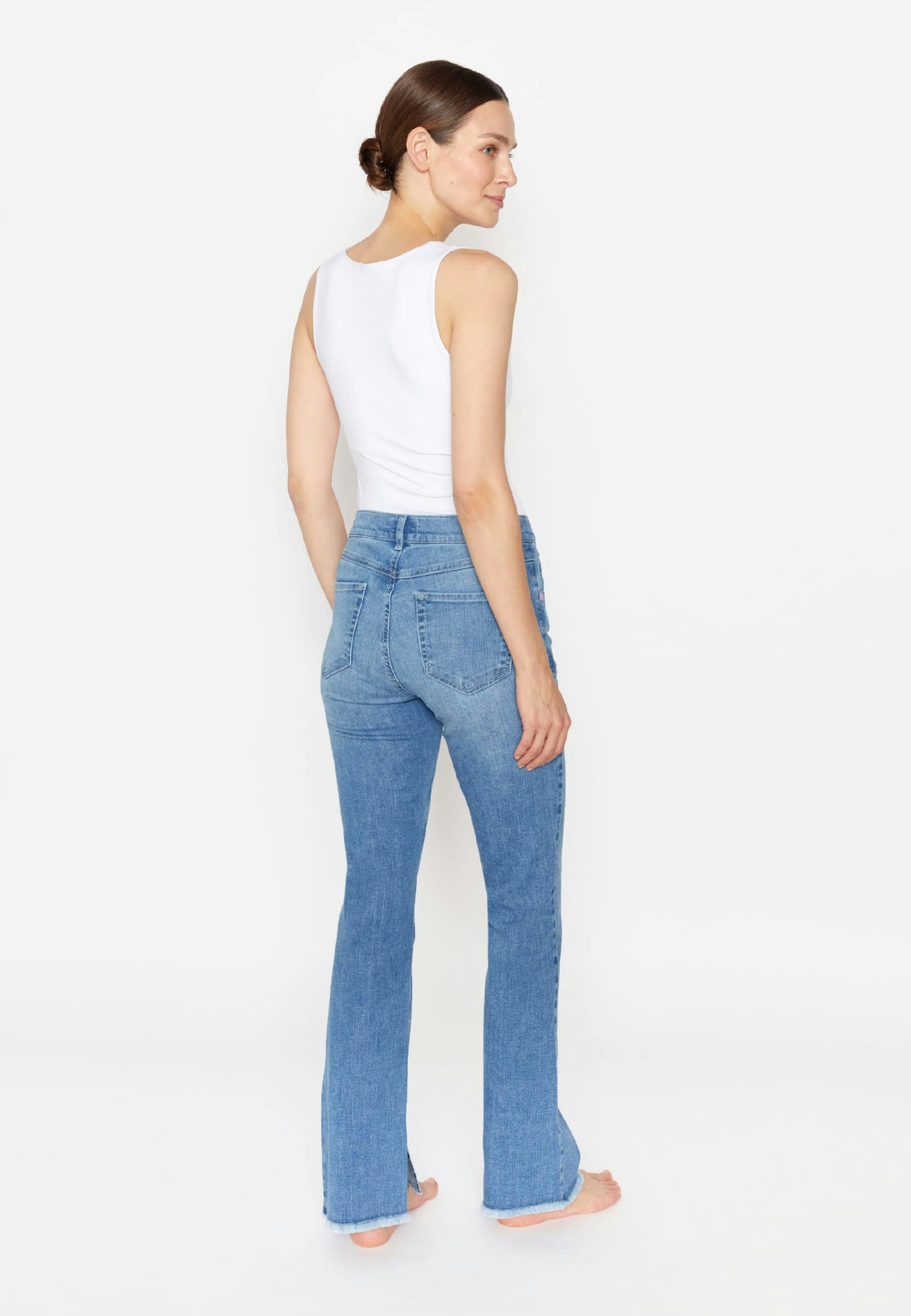 Jeans Leni Slit Fringe mit Saum-Schlitz