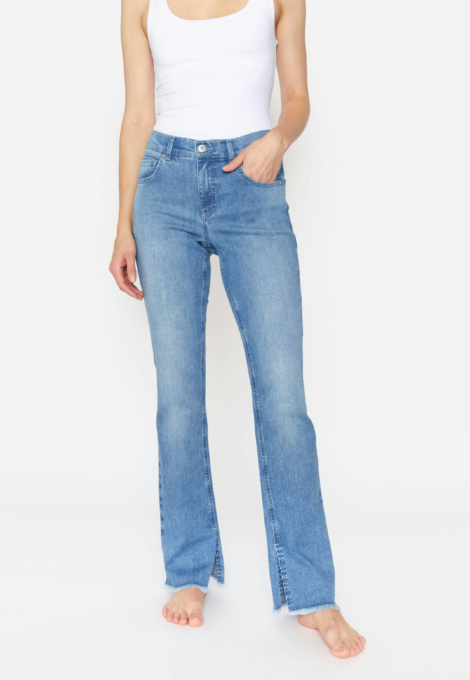 Jeans Leni Slit Fringe mit Saum-Schlitz