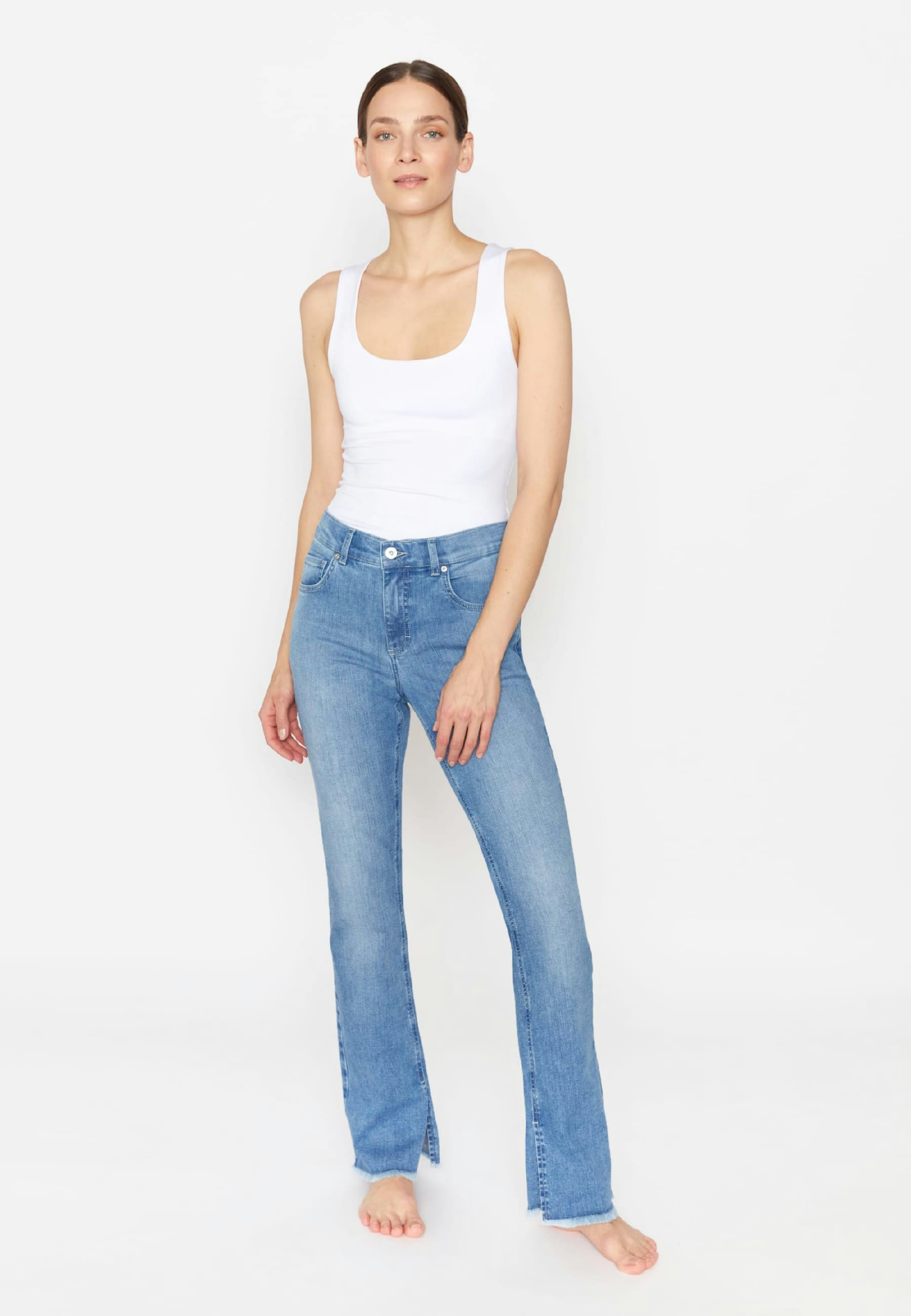 Jeans Leni Slit Fringe mit Saum-Schlitz