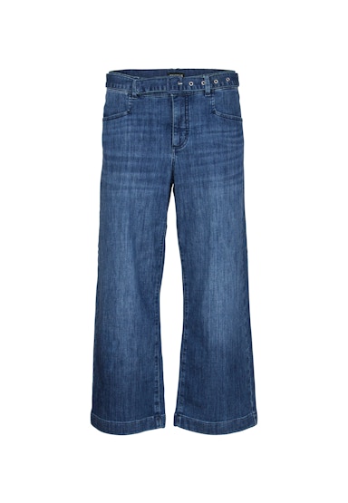 Jeans Cropped Culotte mit GÃ¼rtel