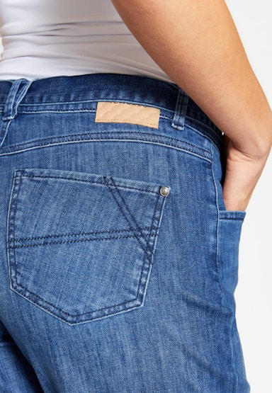 Jeans Cropped Culotte mit GÃ¼rtel