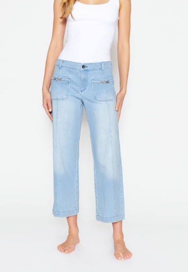 Jeans Detail Culotte mit Front-Naht