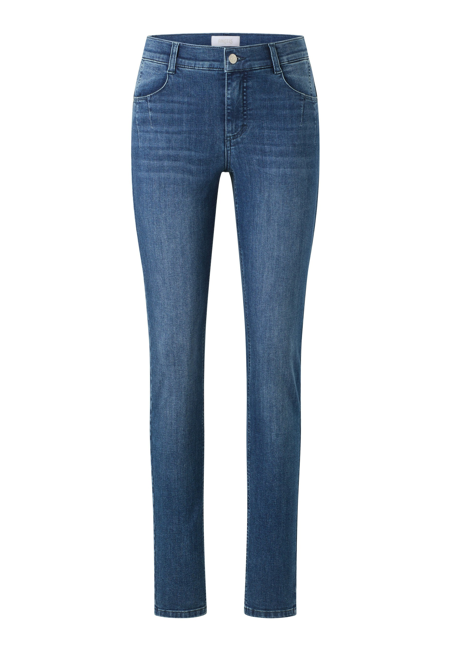 Skinny jeans with distressed wash detail