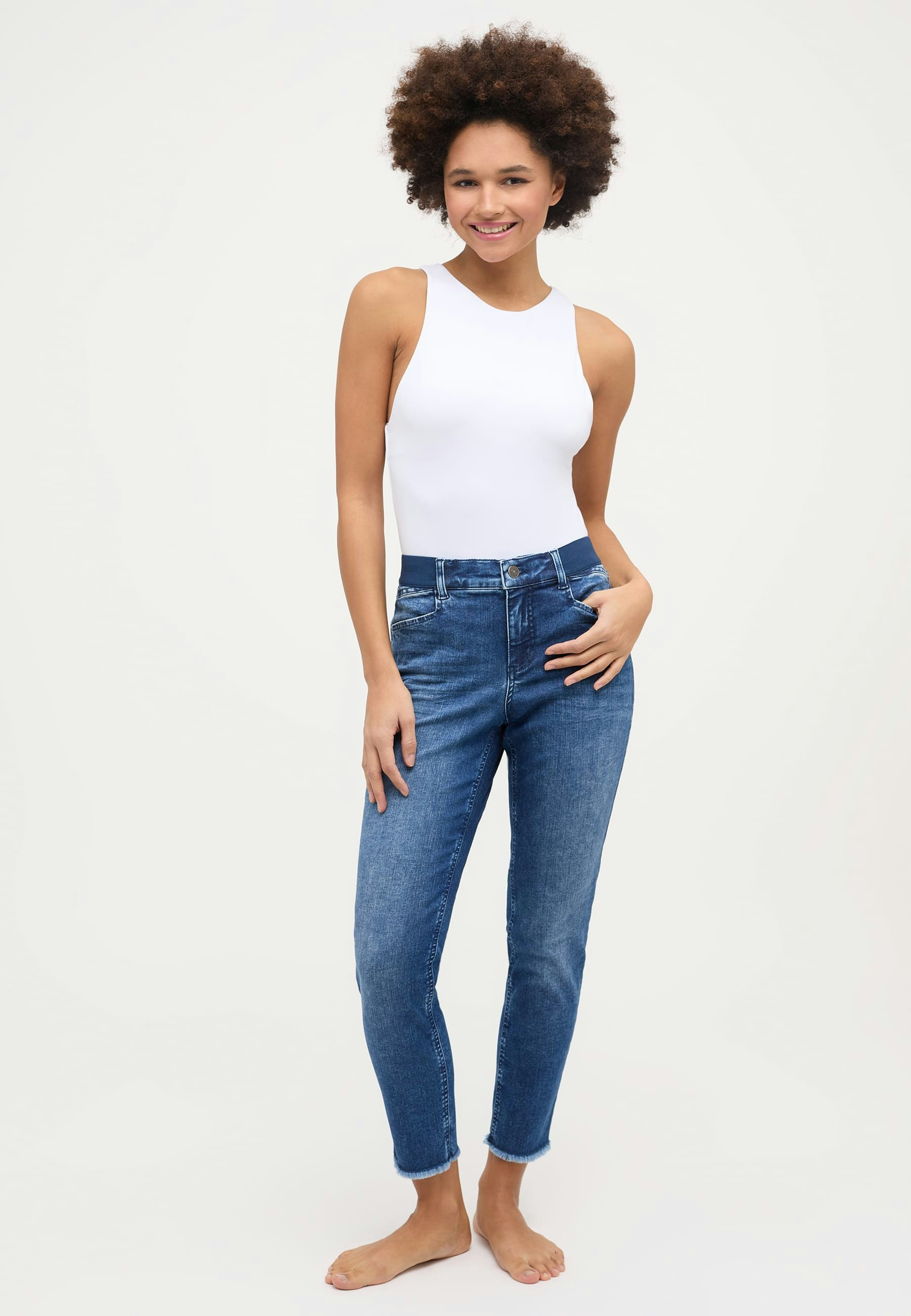Jeans One Size Crop Fringe