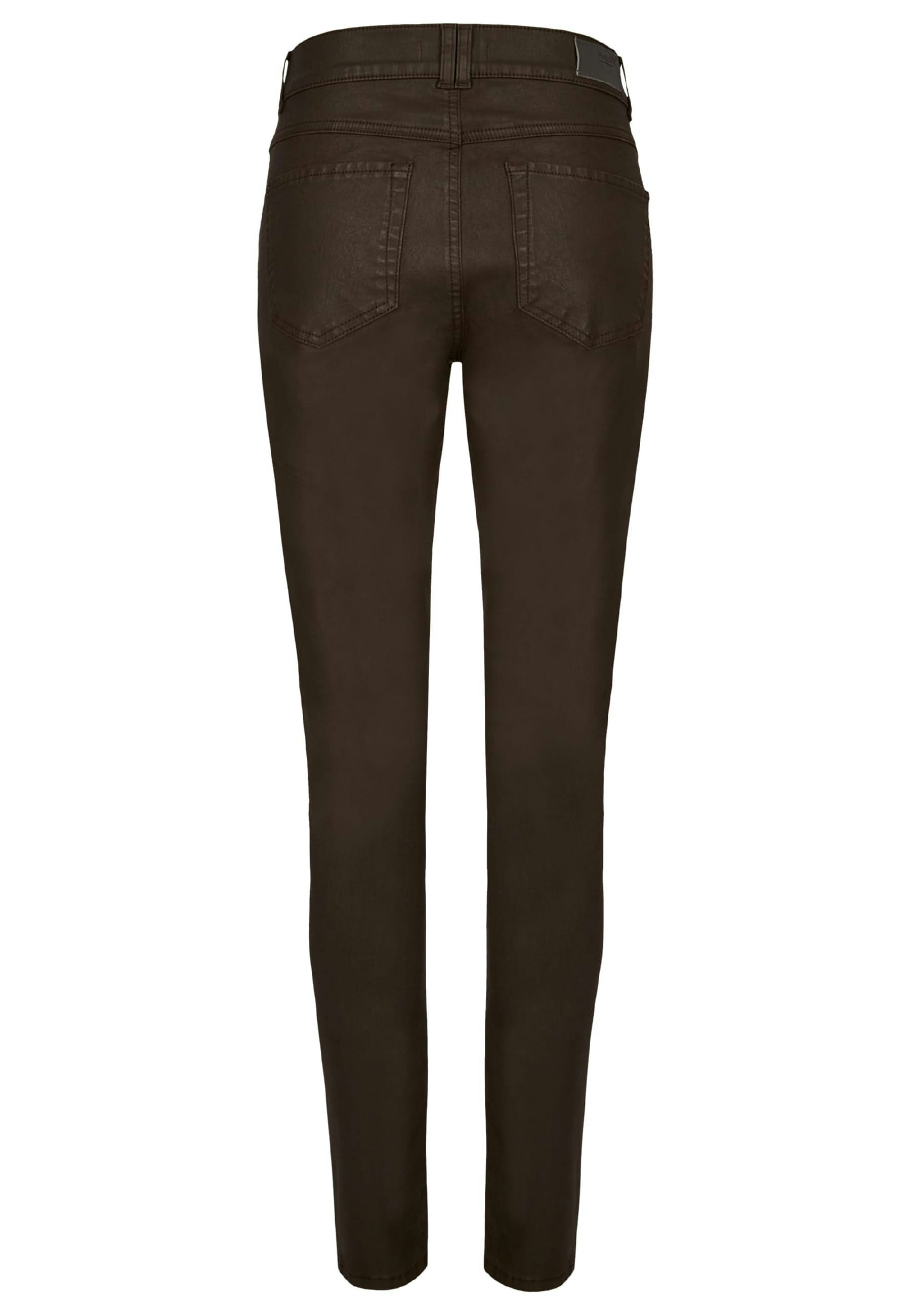Hose Skinny Button mit Lederoptik