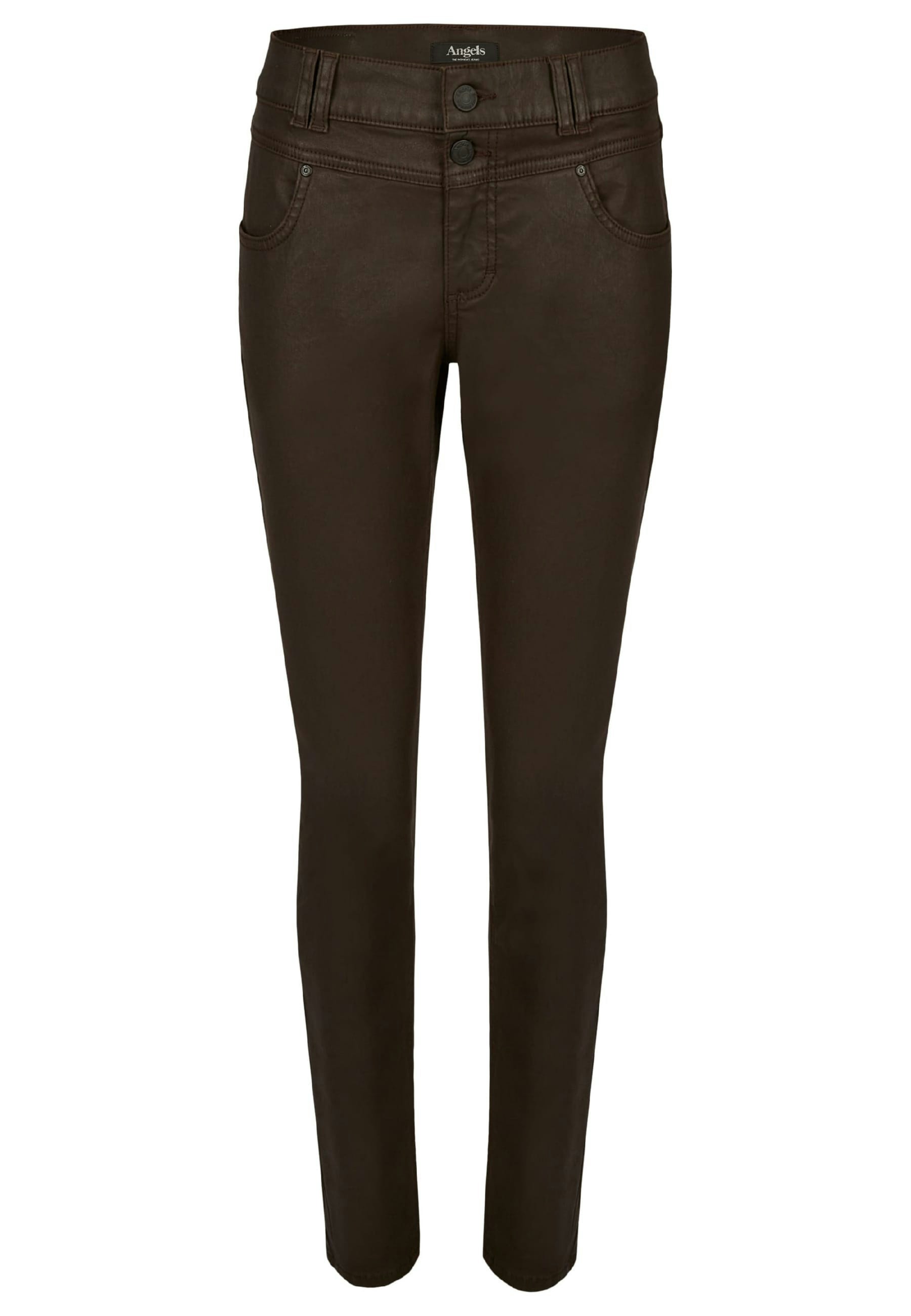 Hose Skinny Button mit Lederoptik