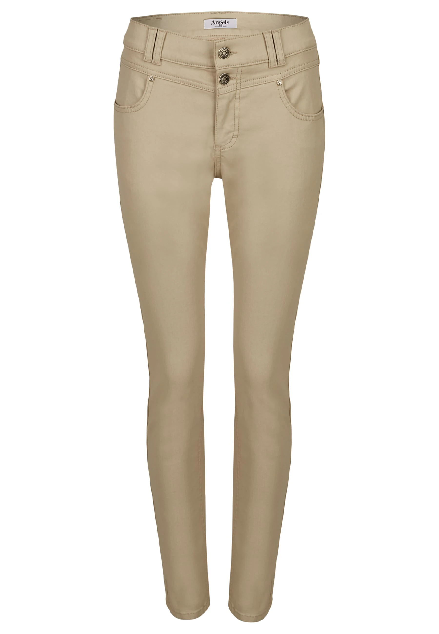 Hose Skinny Button mit Lederoptik