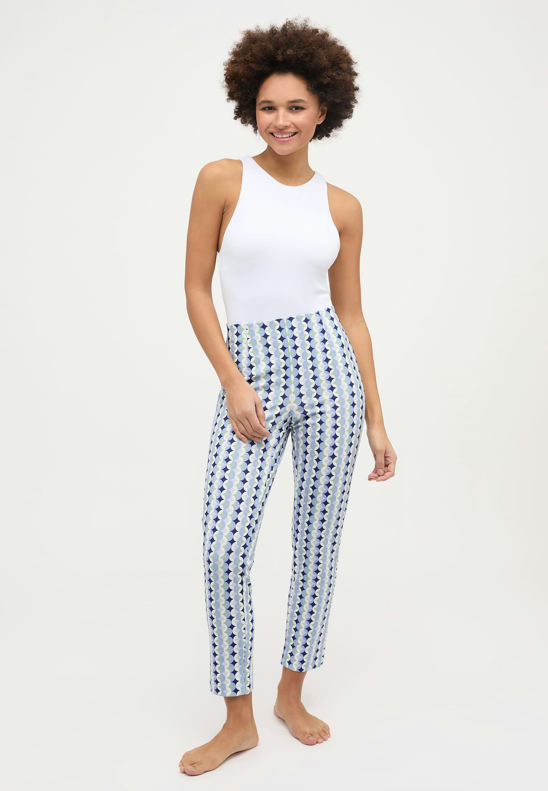 Hose Ornella Jump mit Retro-Print