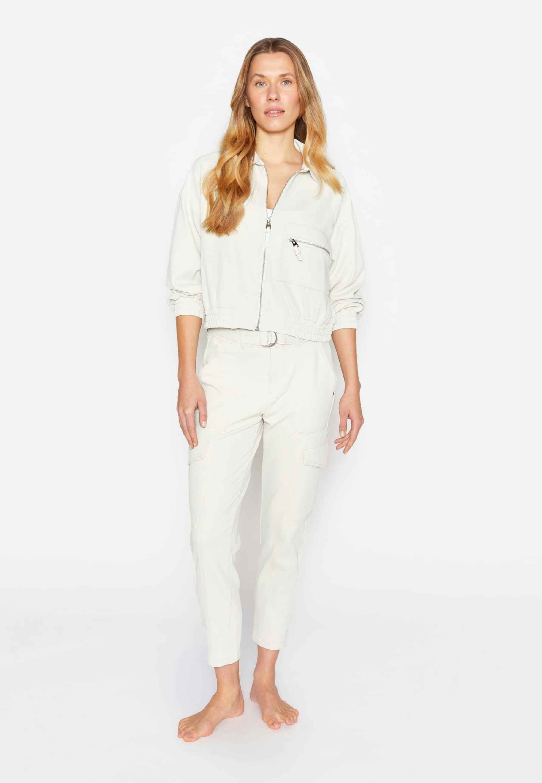 Solid blouson with front pocket