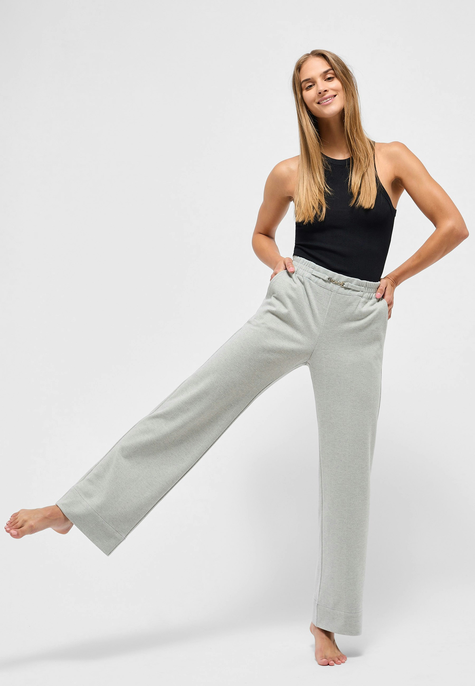 Hose Jump Wide Leg mit Schmuckdetail