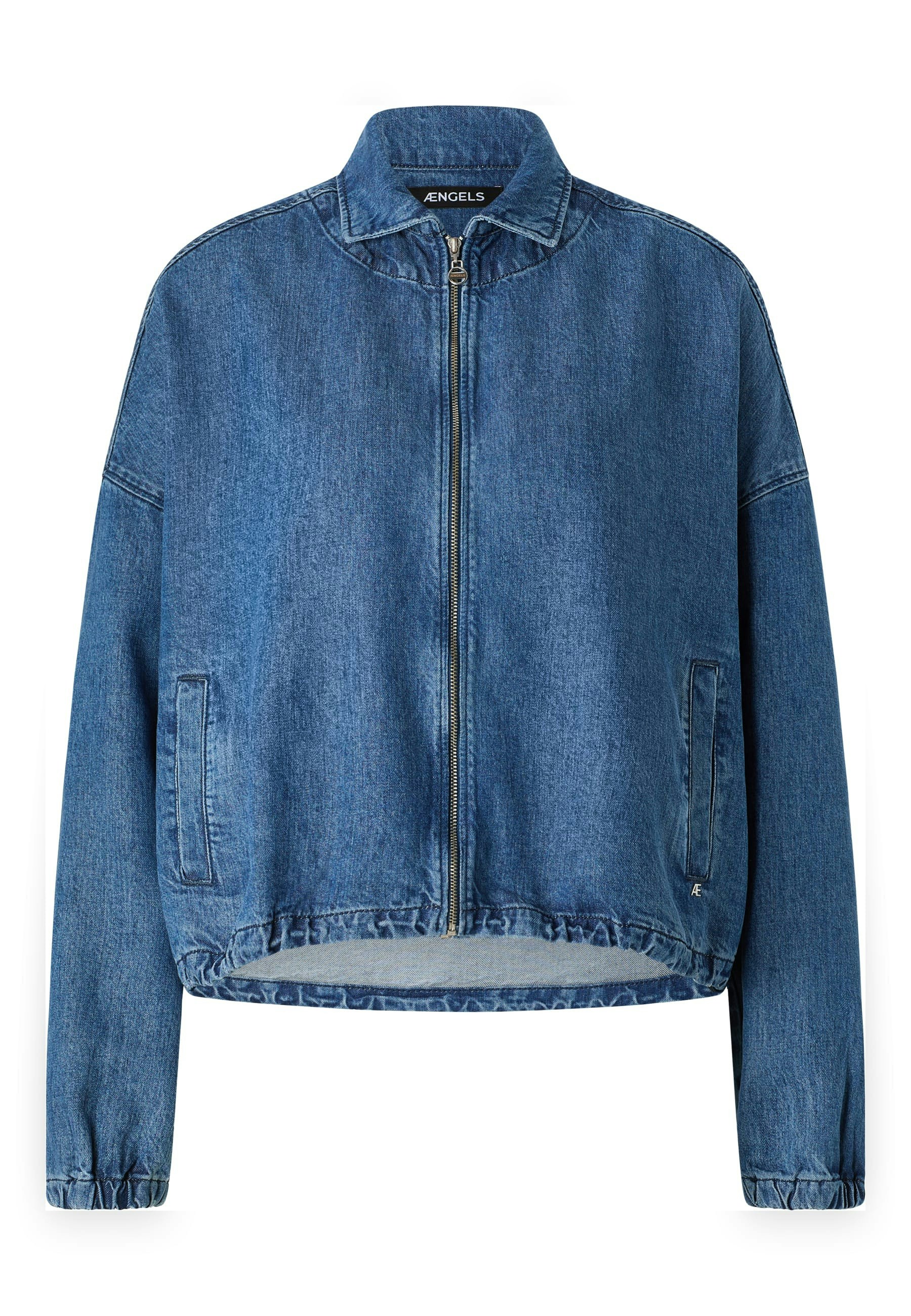 Denim blouson with neon detail