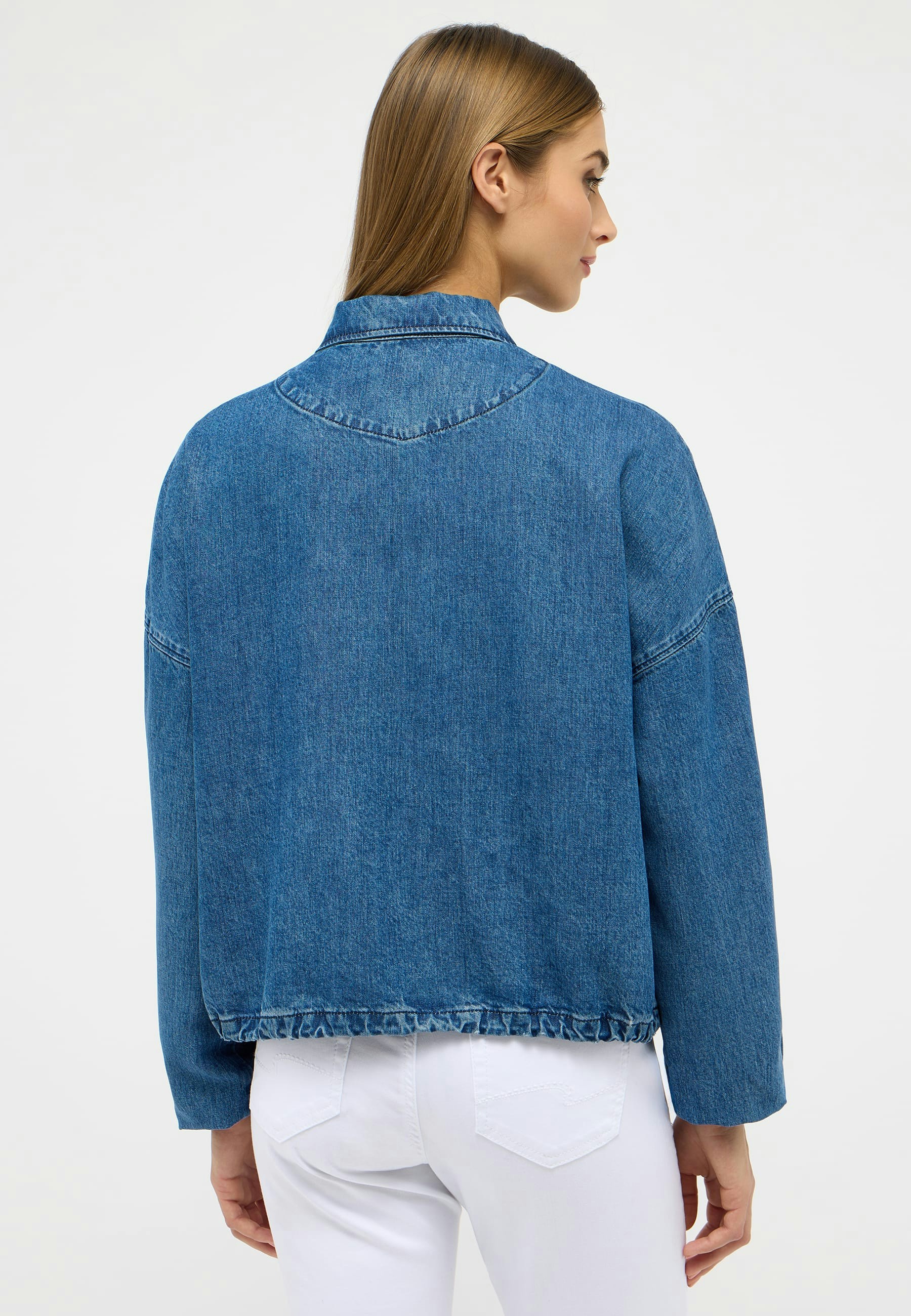 Denim blouson with neon detail