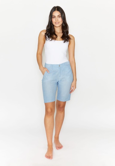 Melierte Shorts Capri Straight