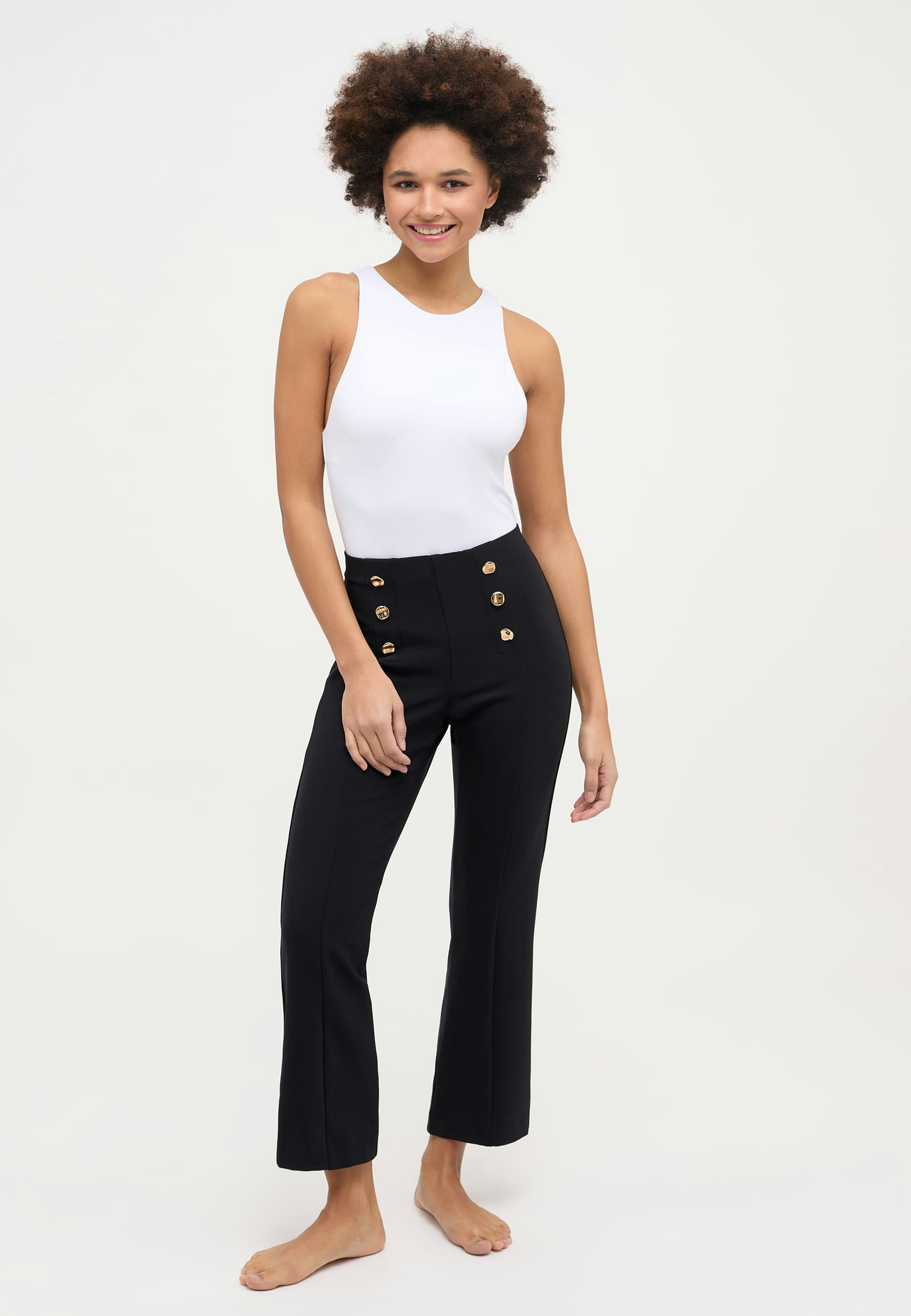 Pants Leni Crop with elegant buttons