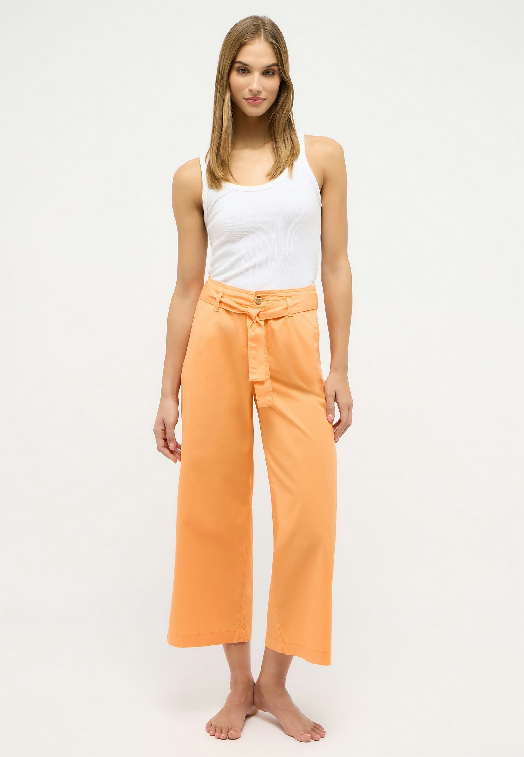 Pants Cropped Detail Culotte with belt
