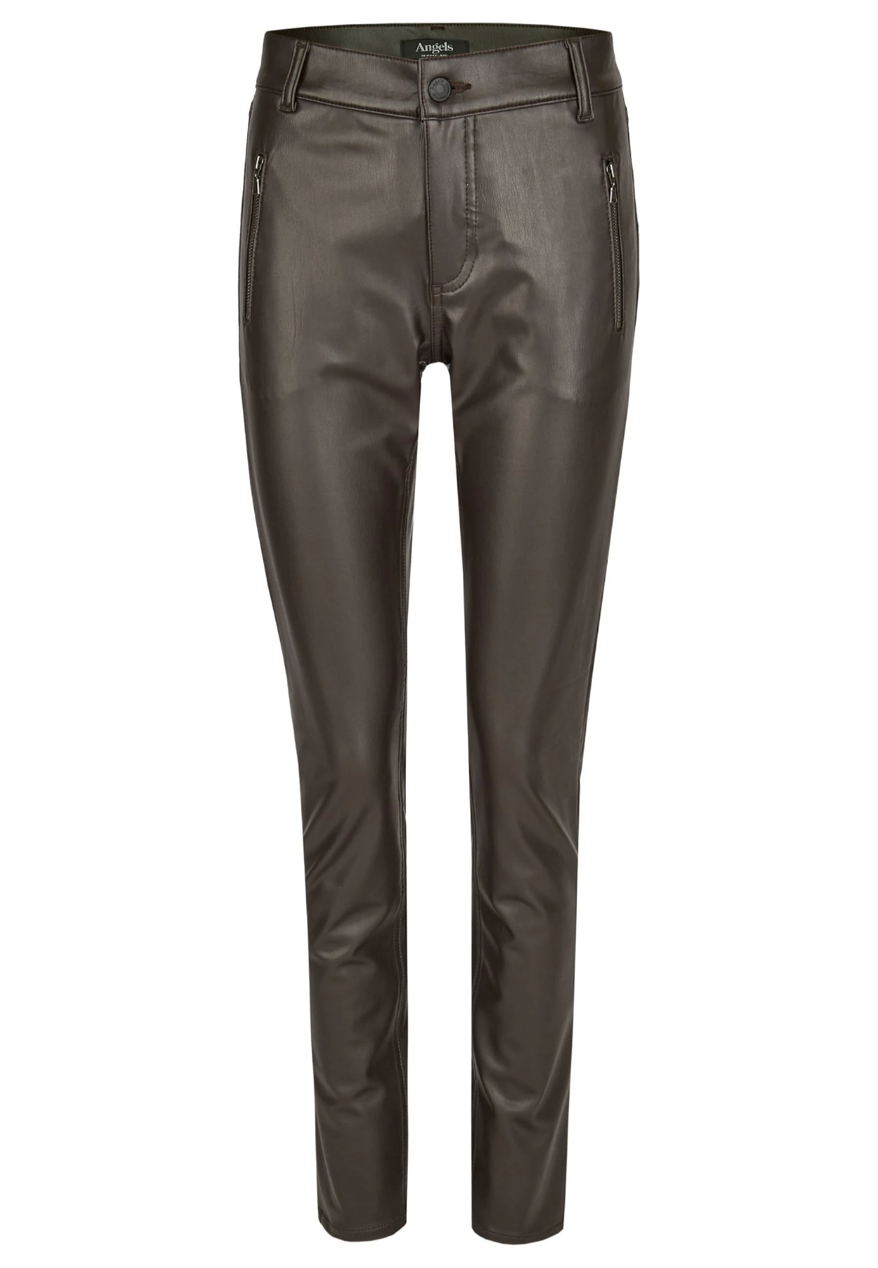 Lederimitathose Skinny Pocket Zip in Uni-Design