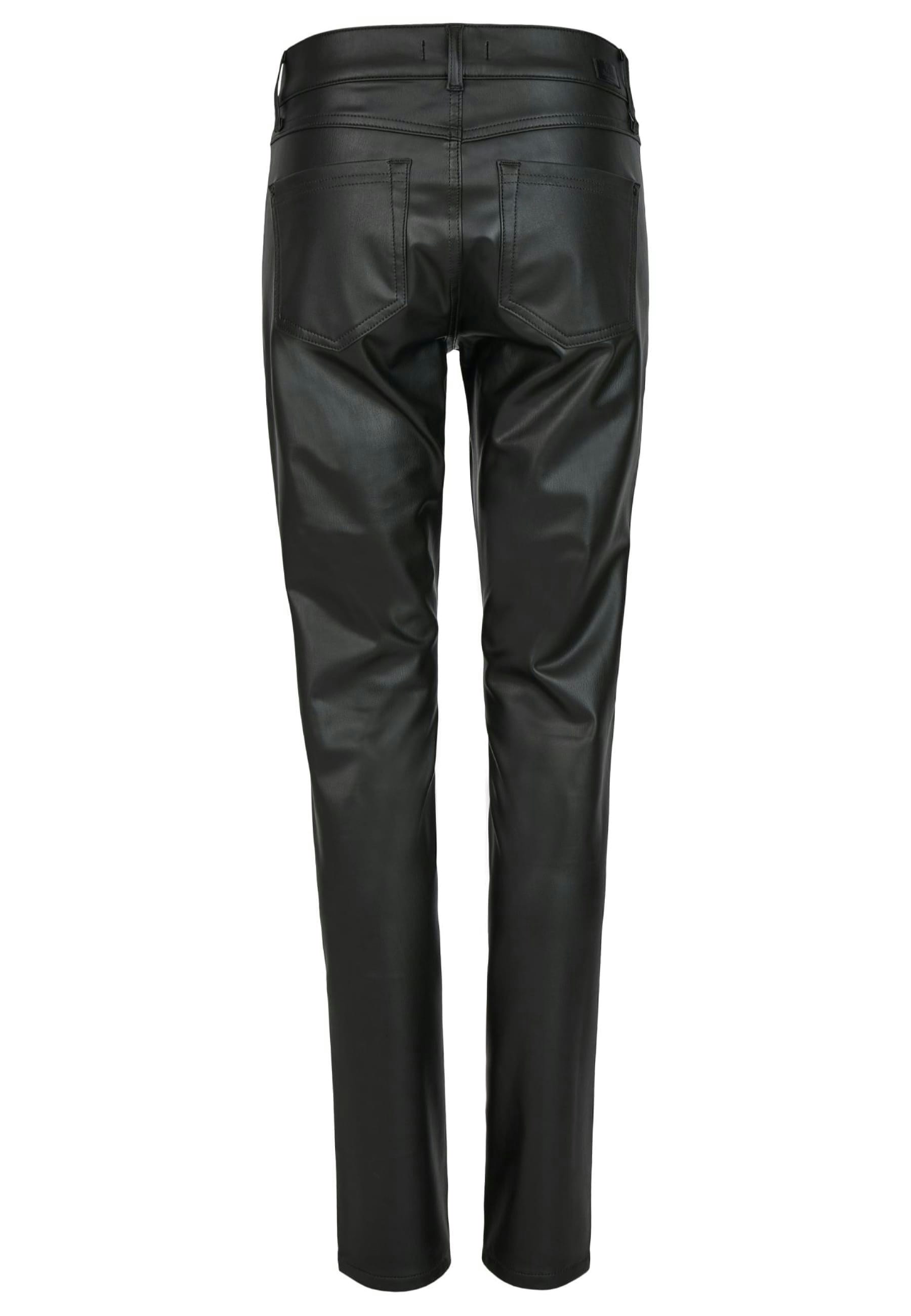 Faux leather pants Skinny Pocket Zip in solid design