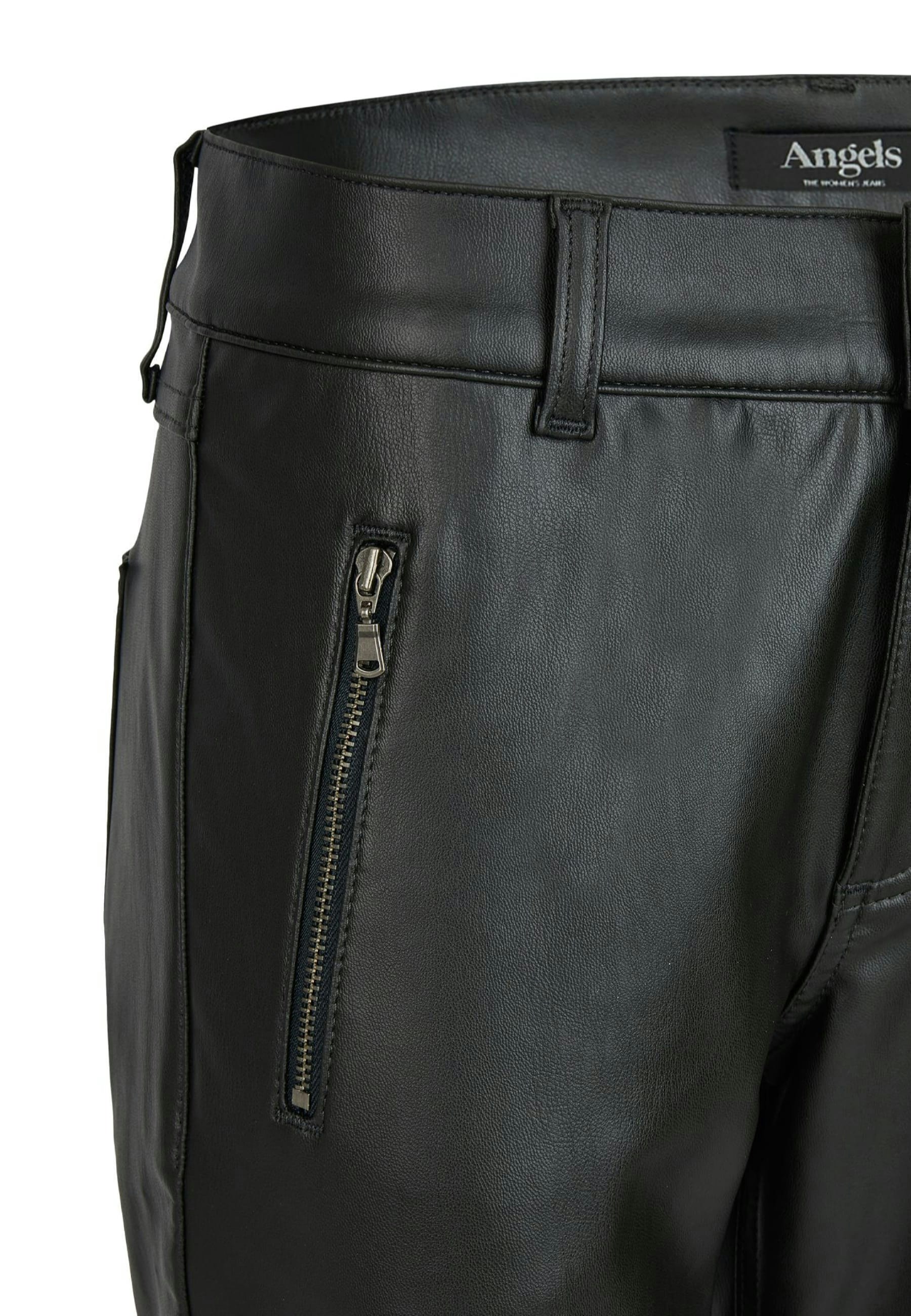 Faux leather pants Skinny Pocket Zip in solid design