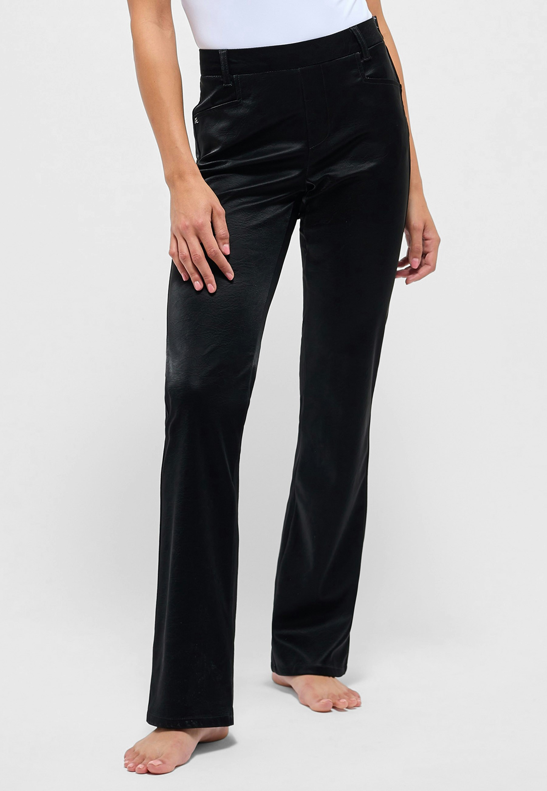 Hose Bootcut mit Glam Fake Leather