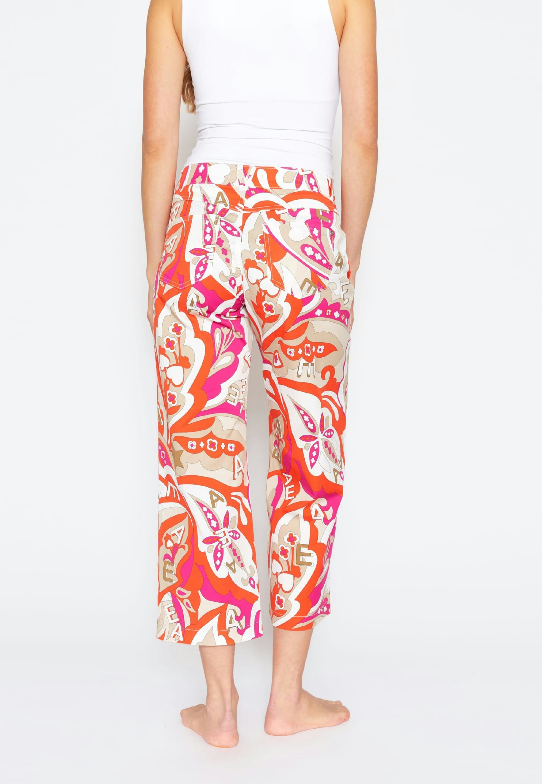 Pants Cropped Culotte with retro print