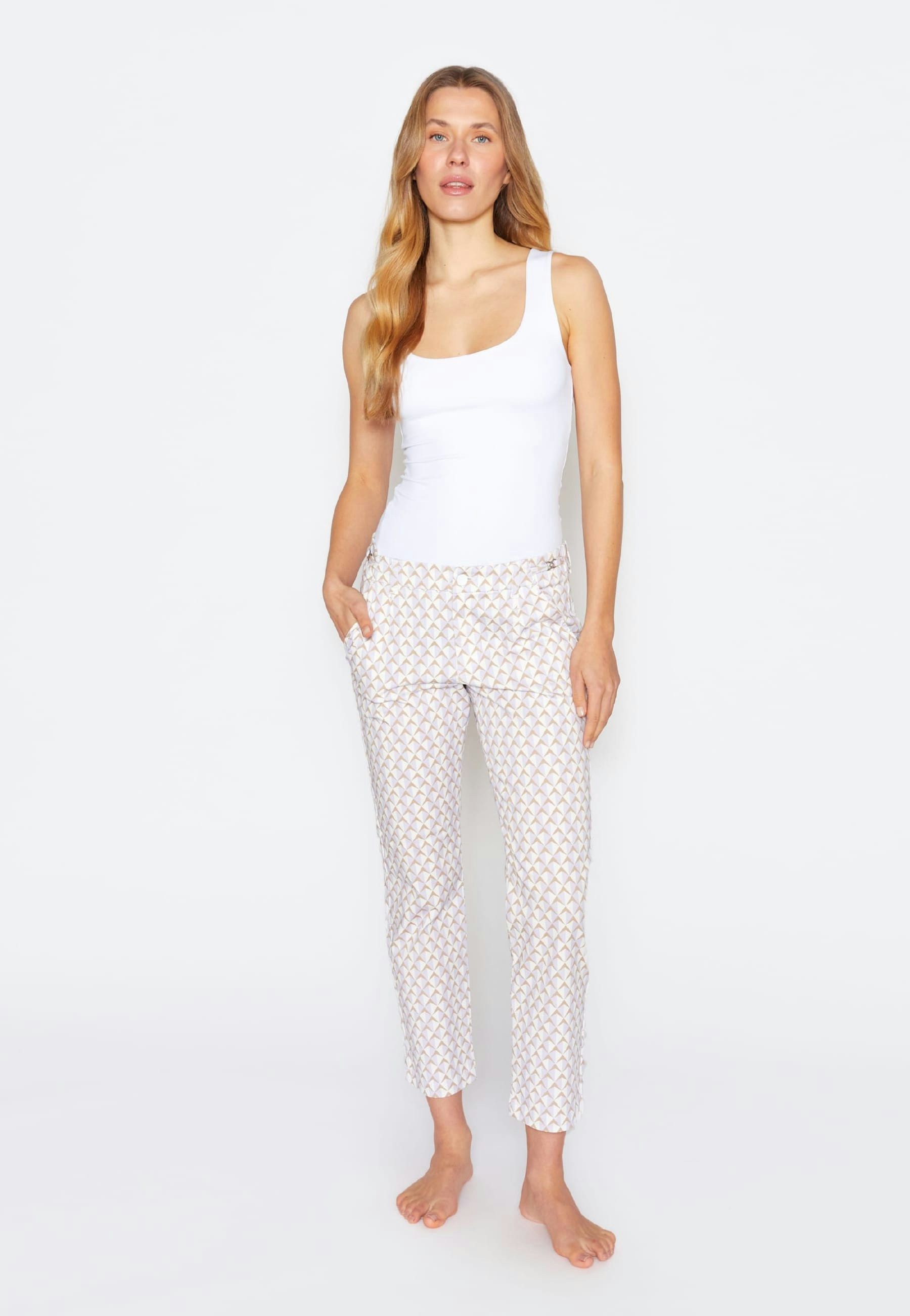 Hose Detail Straight mit grafischem Print