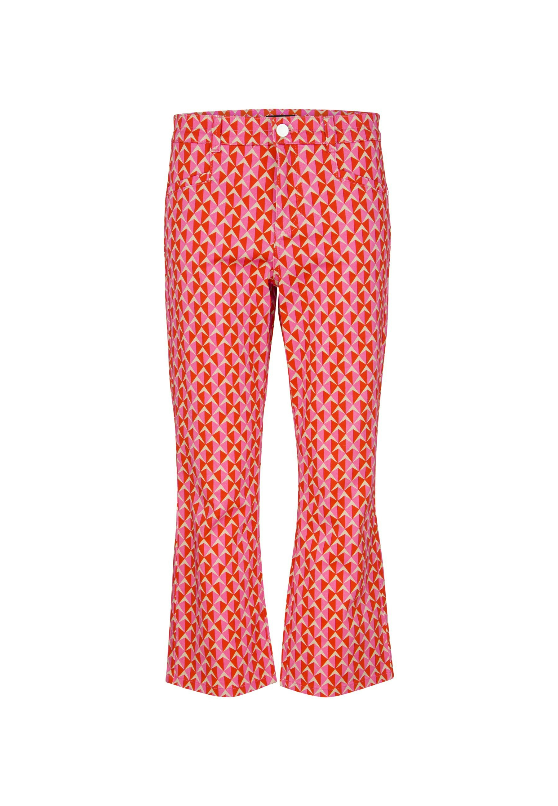 Pants cropped bootcut with print