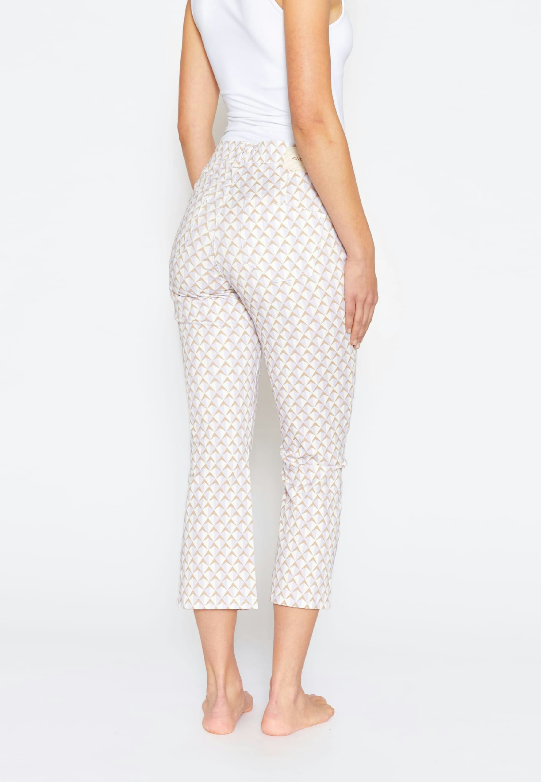 Pants cropped bootcut with print