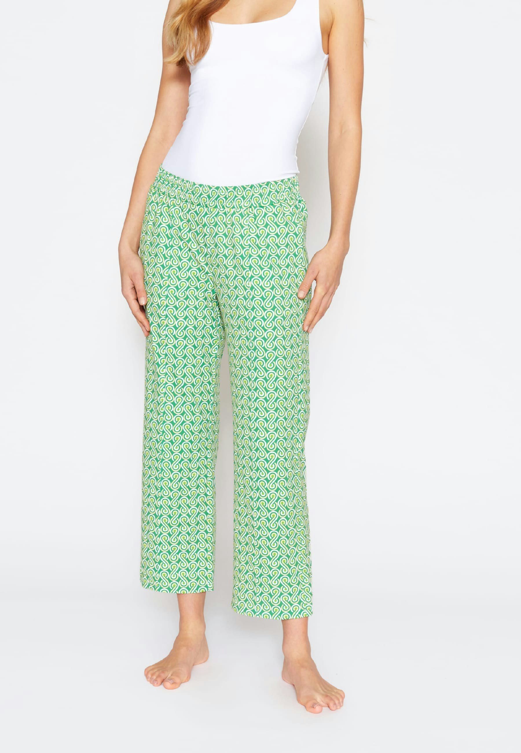 Pants Jogger Culotte with 70s print