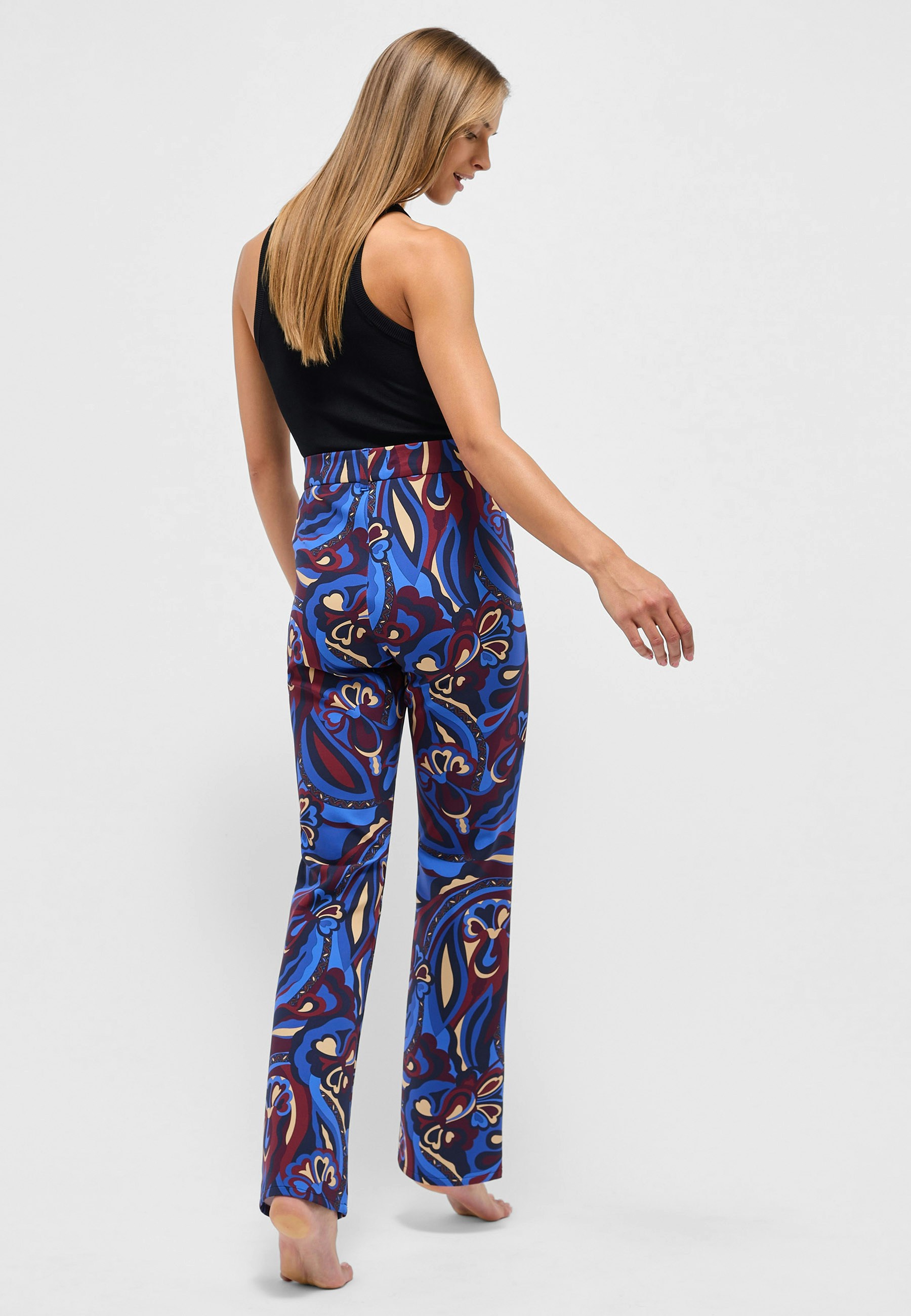 Hose Bootcut mit Modern Flower Print