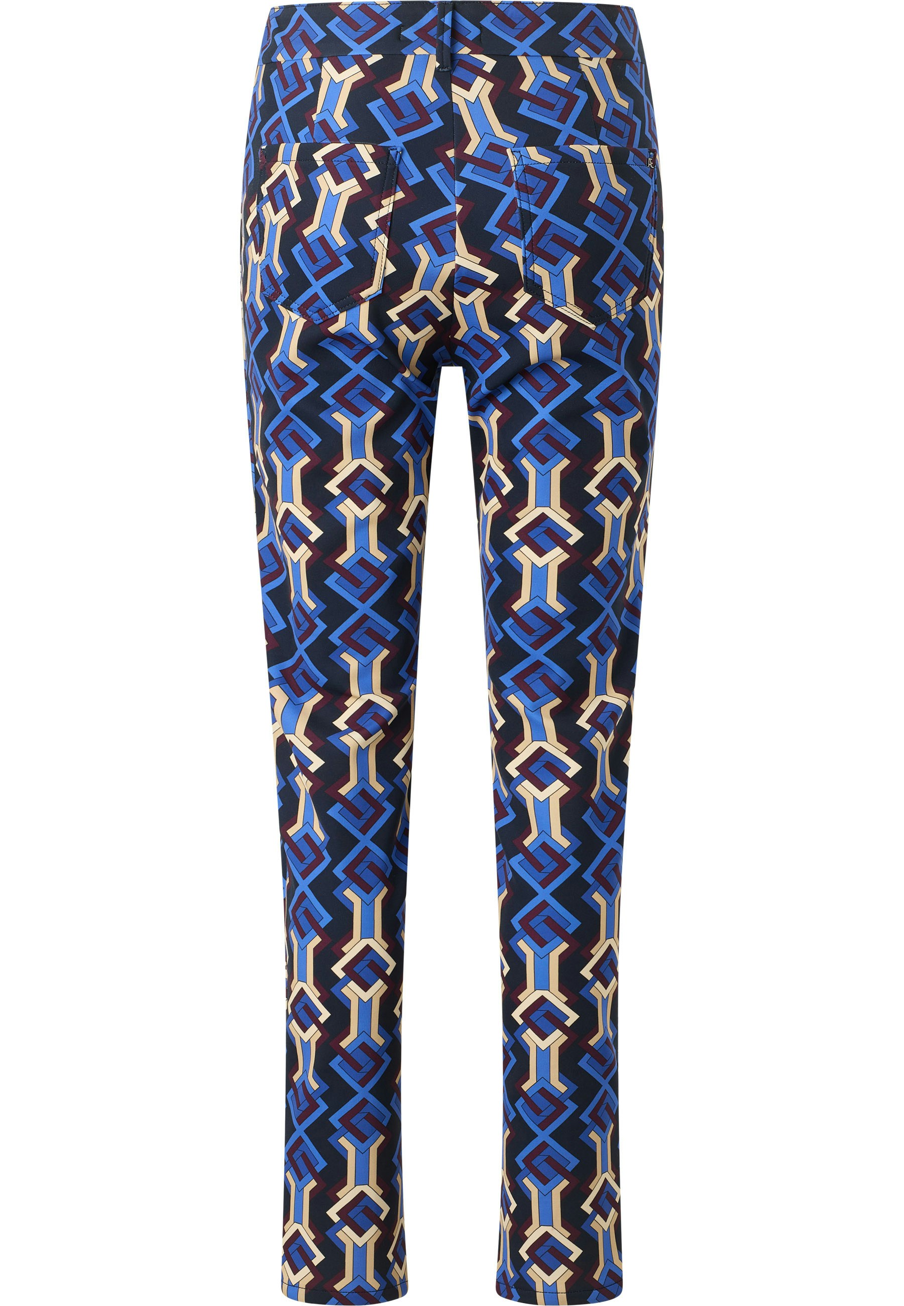 Slit slim trousers with graphic print