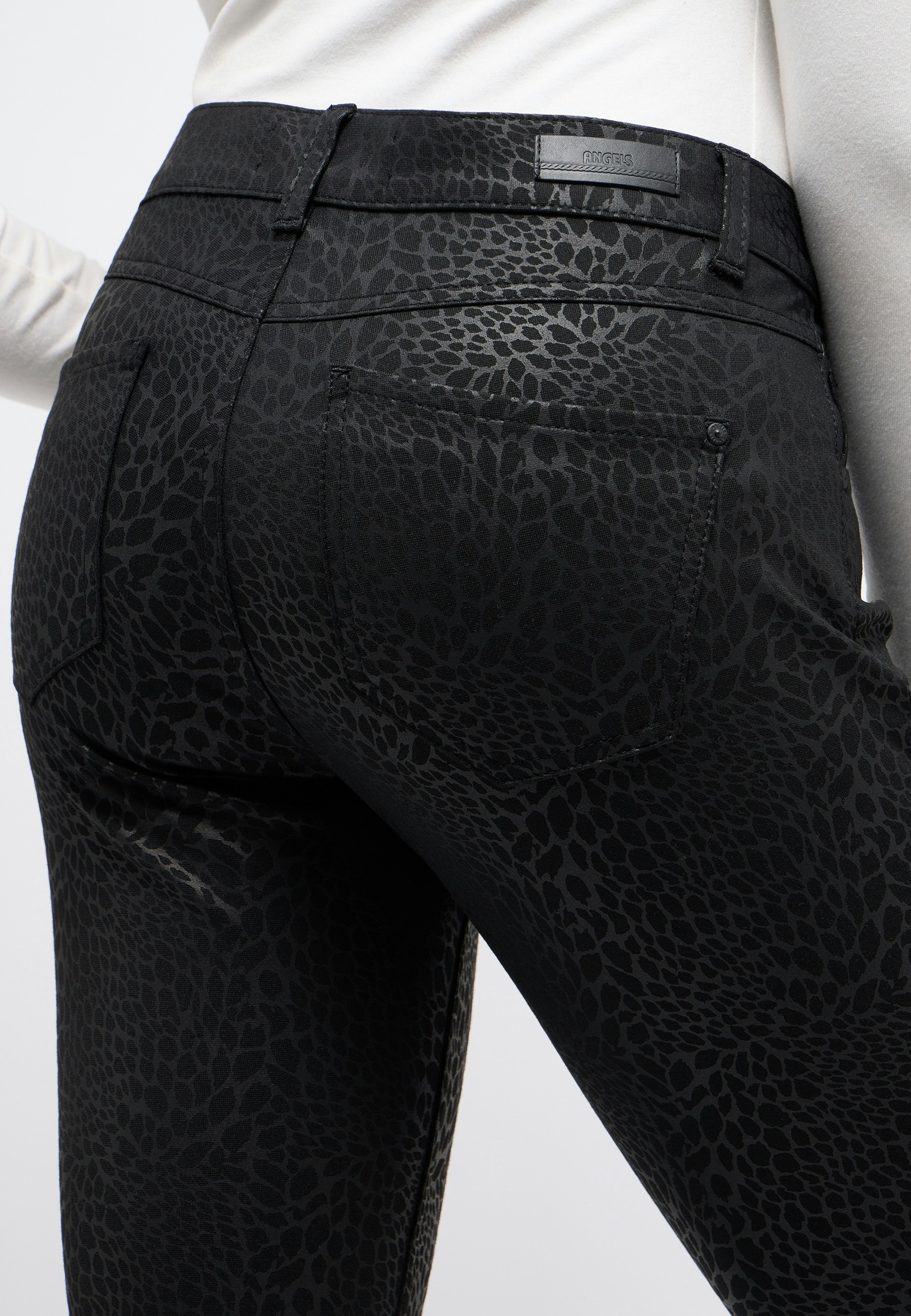 Hose Skinny mit Coating Muster