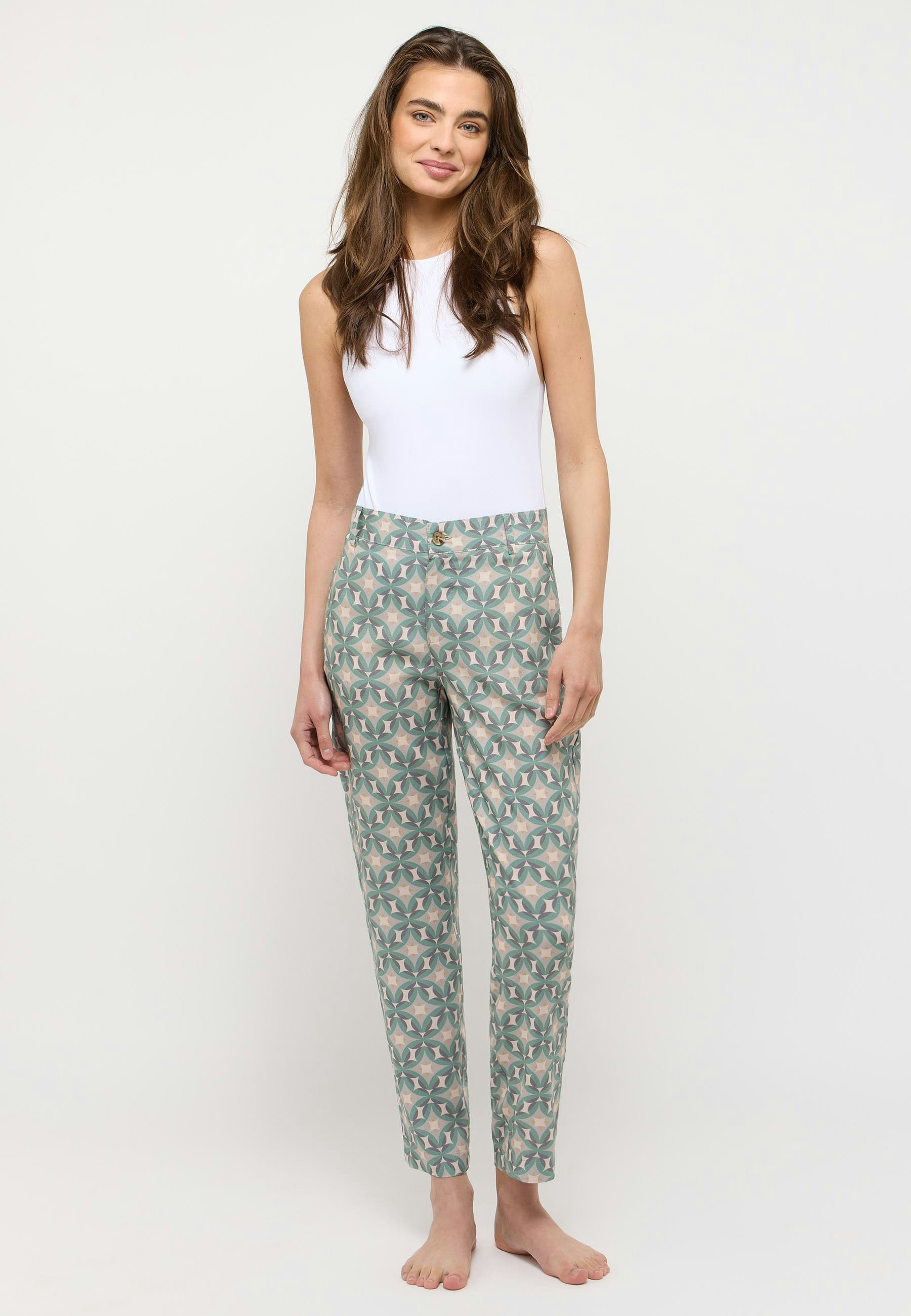 Hose Louisa Chino mit Satin-Optik