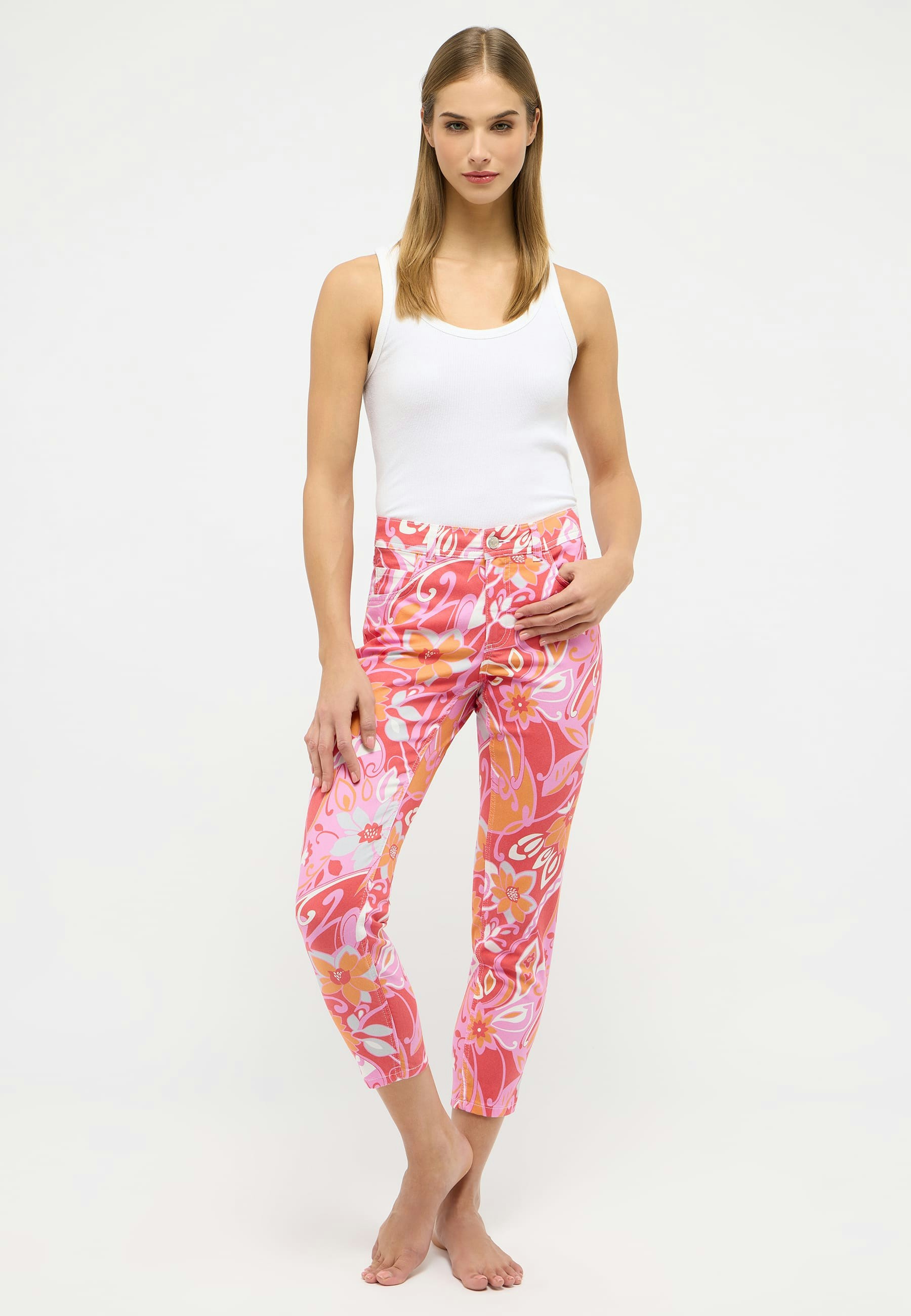 Hose Ornella mit Blumen-Print