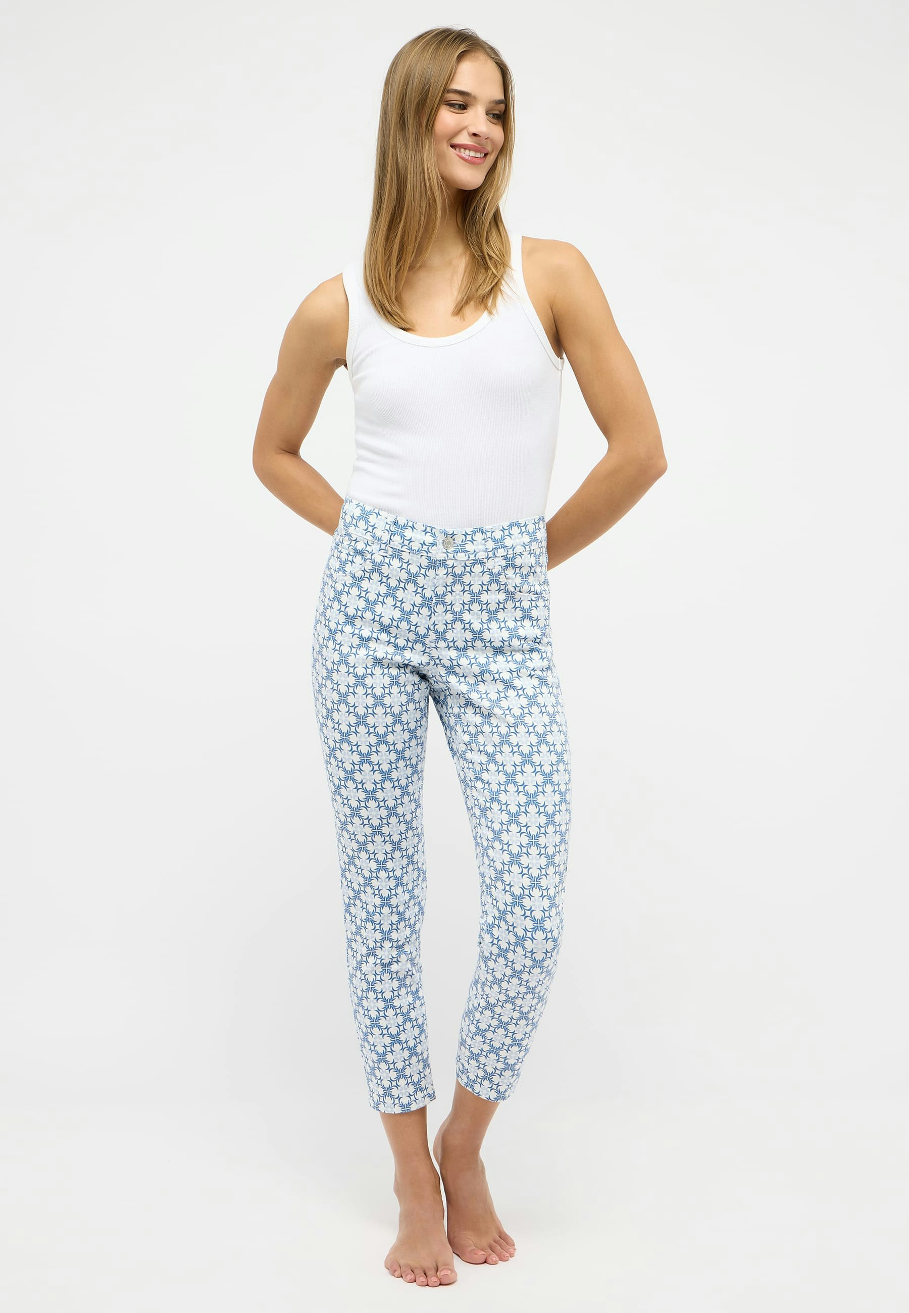 Hose Ornella mit floralem Print