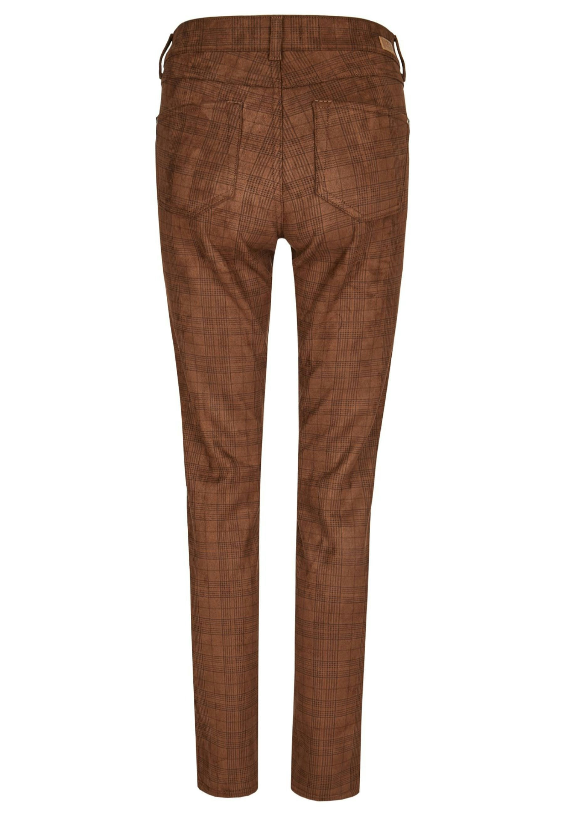 Skinny-fit-Jeans Skinny mit kariertem Allover-Muster