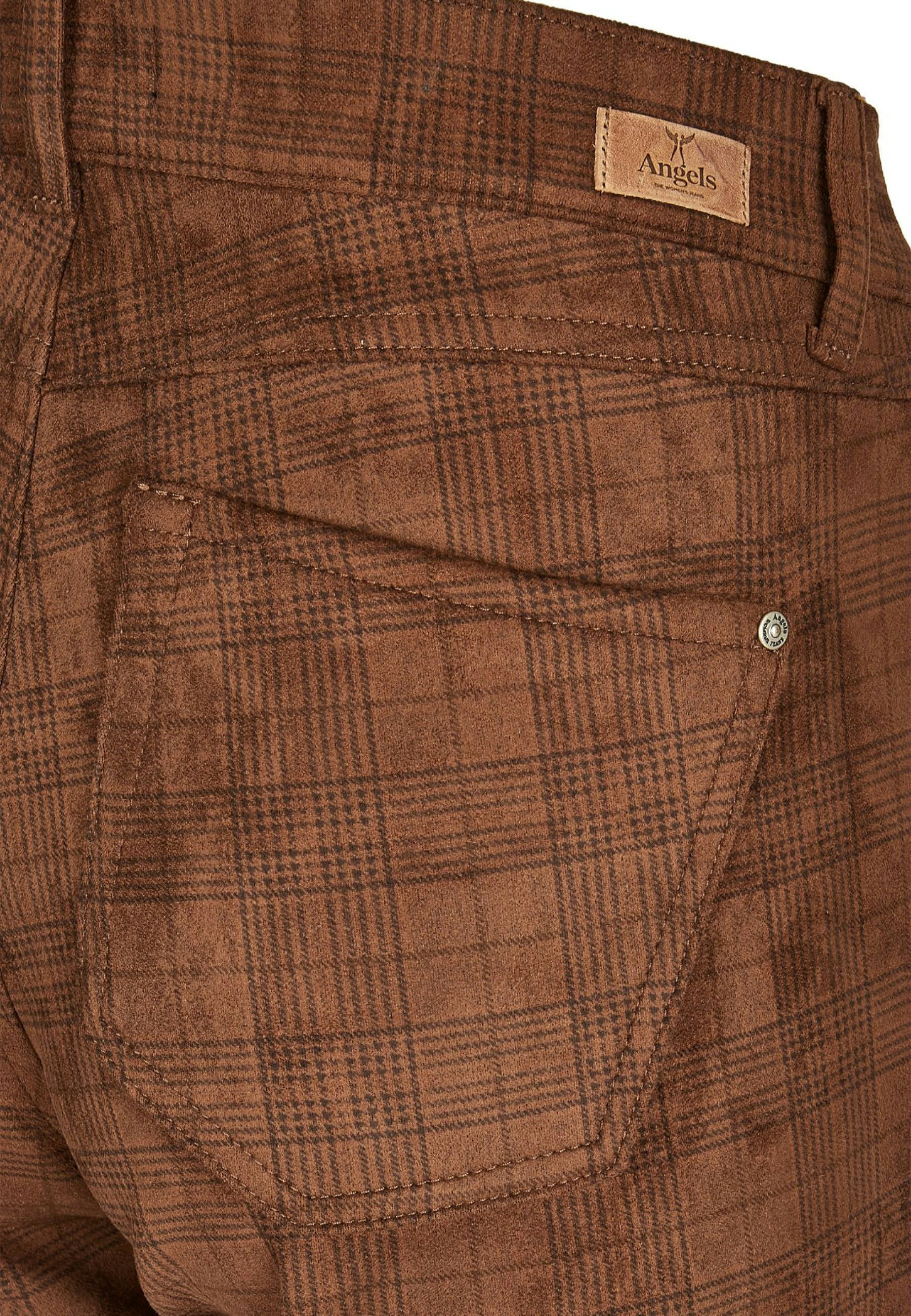 Skinny-fit-Jeans Skinny mit kariertem Allover-Muster