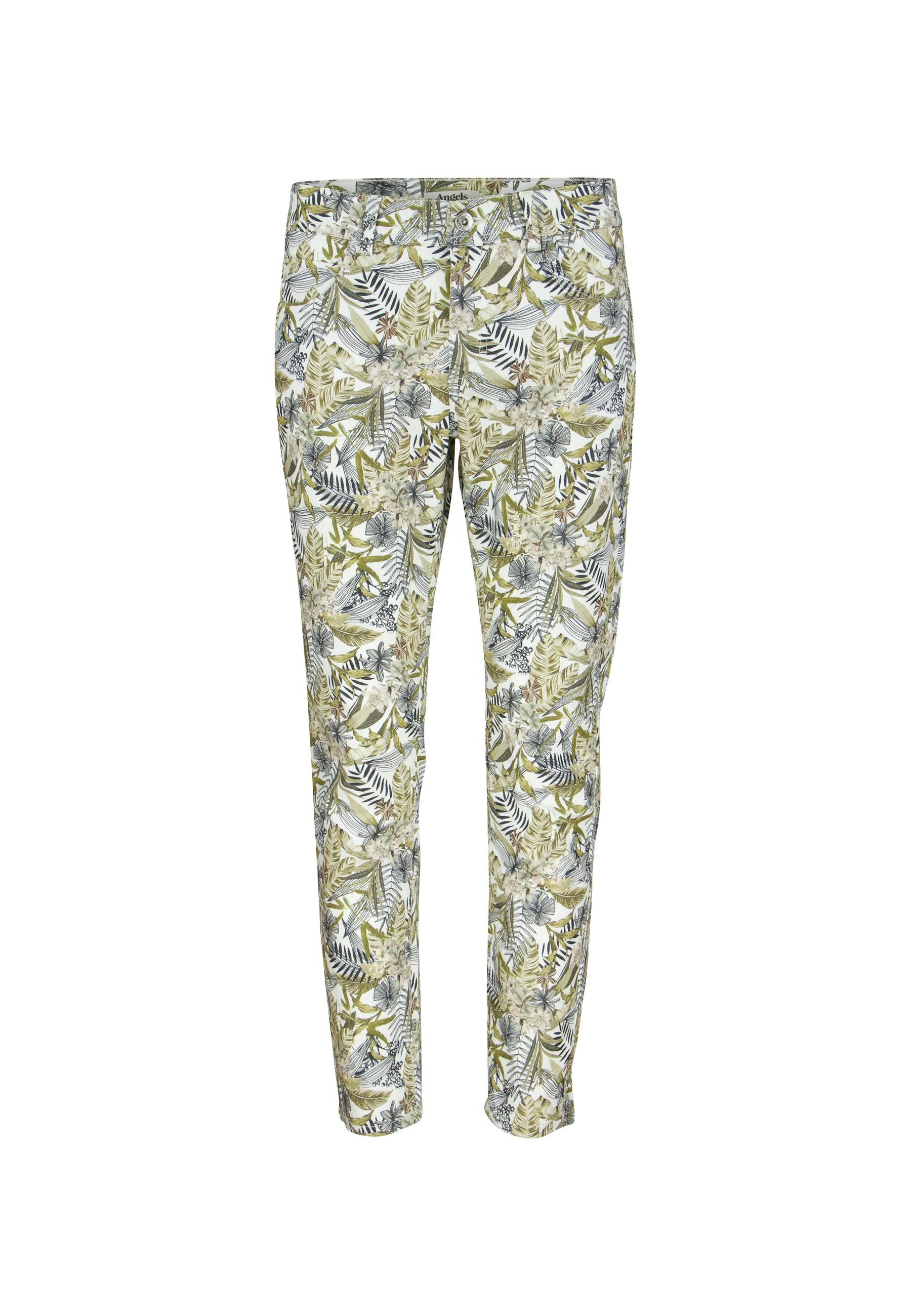 Hose Ornella mit tropischem Print