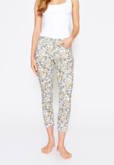 Hose Ornella mit tropischem Print